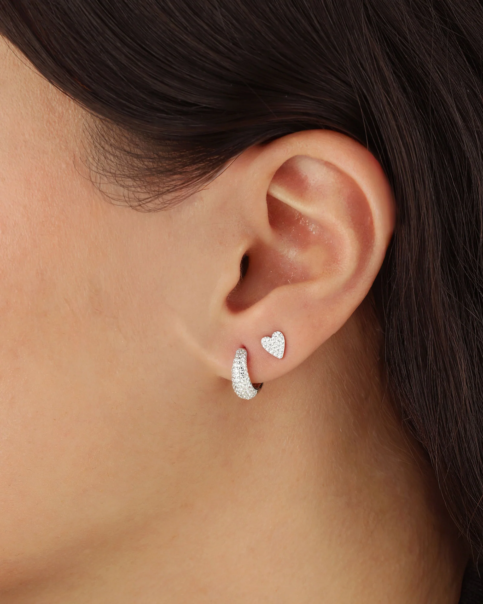 Pavé Tapered Huggies - Image 2