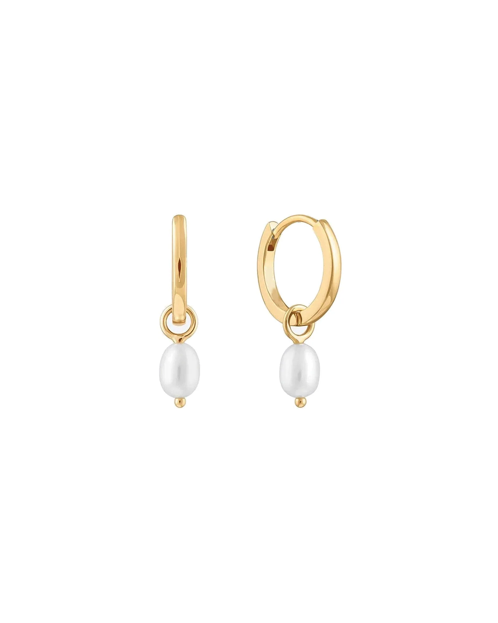Pearl Drop Huggies | 12mm