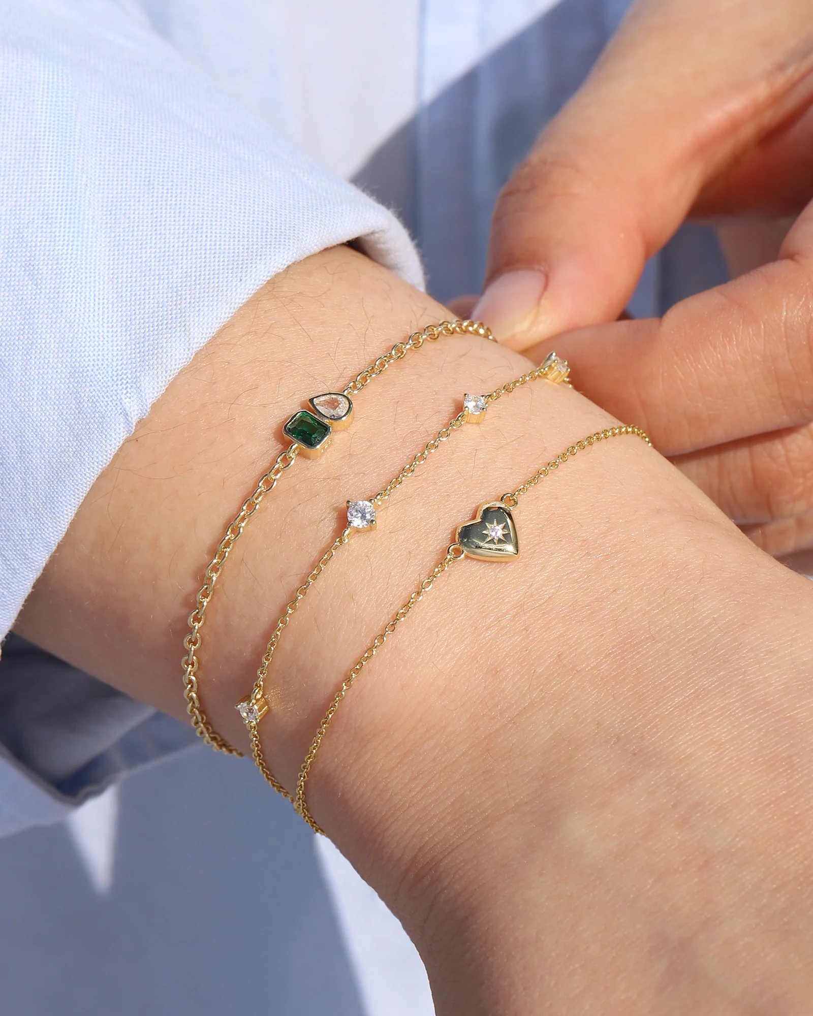 Starburst Heart Chain Bracelet - Image 2
