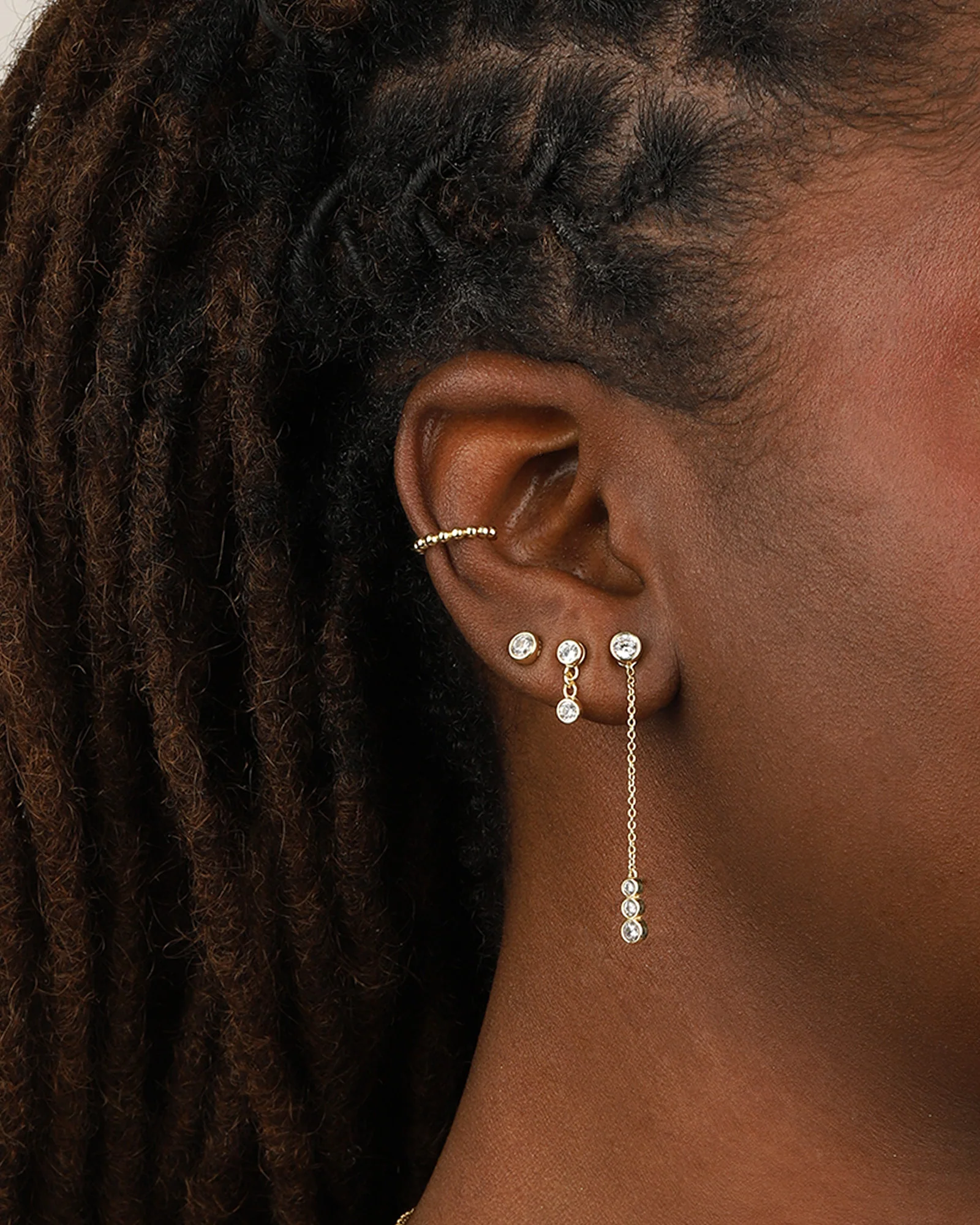 CZ Bezel Single Stud - Image 2