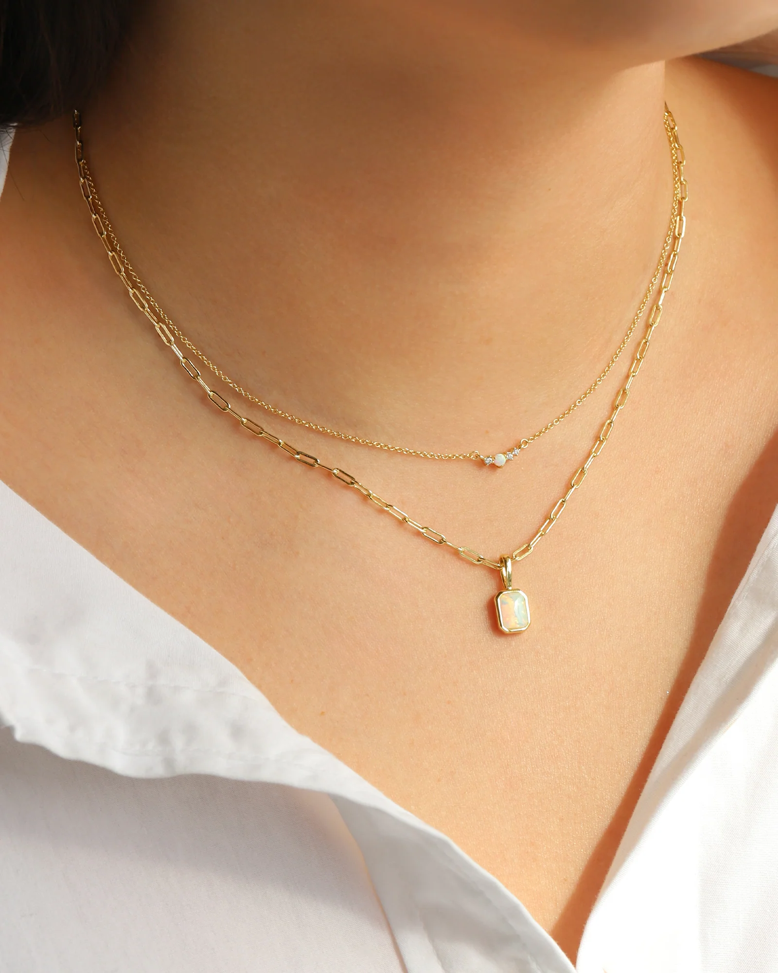 Scatter Opal CZ Necklace - Image 2