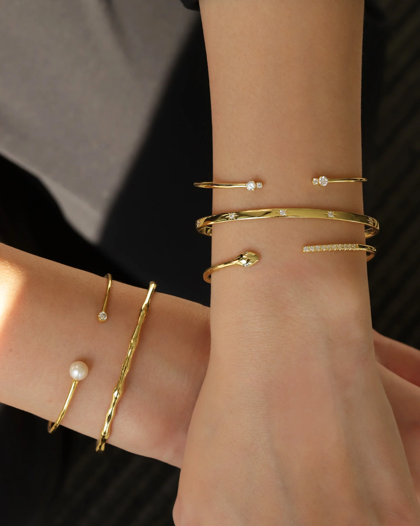 Single Pearl + CZ Cuff - Image 2
