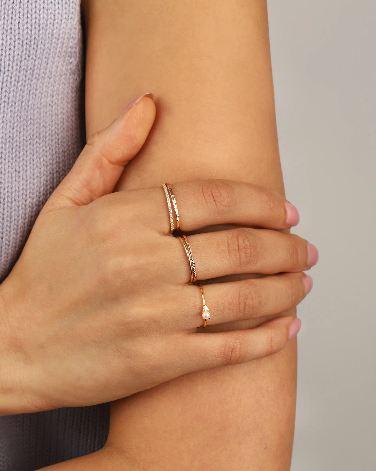 Single Pearl + CZ Ring - Image 2