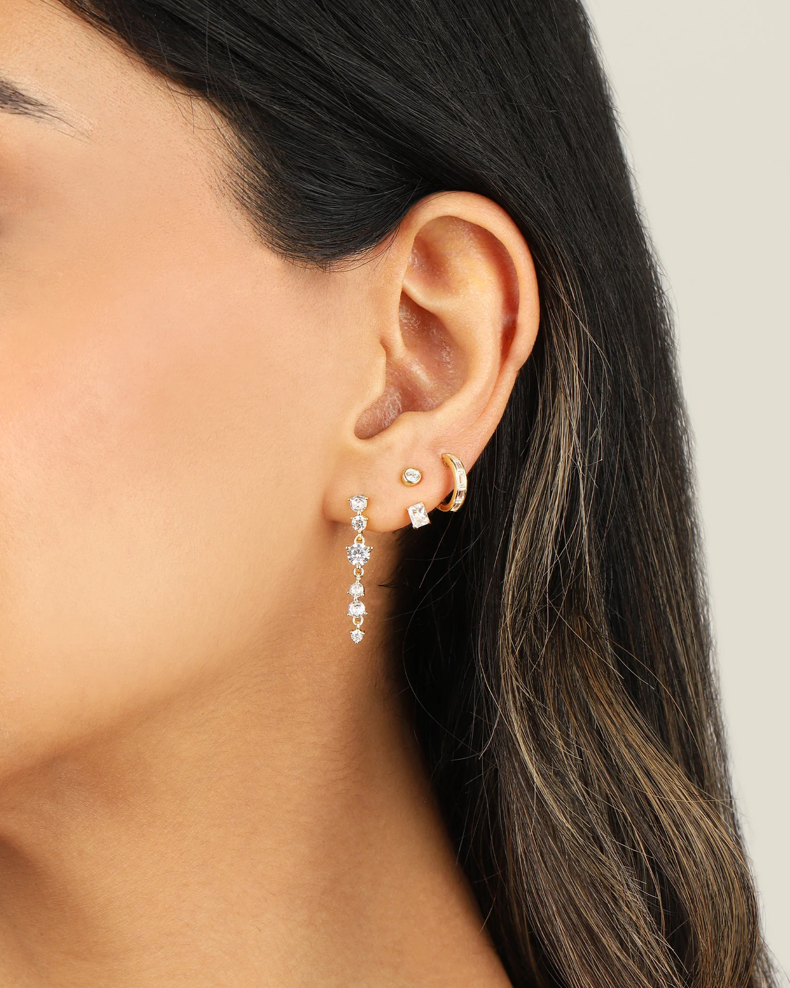 Six CZ Spark Drop Studs - Image 2