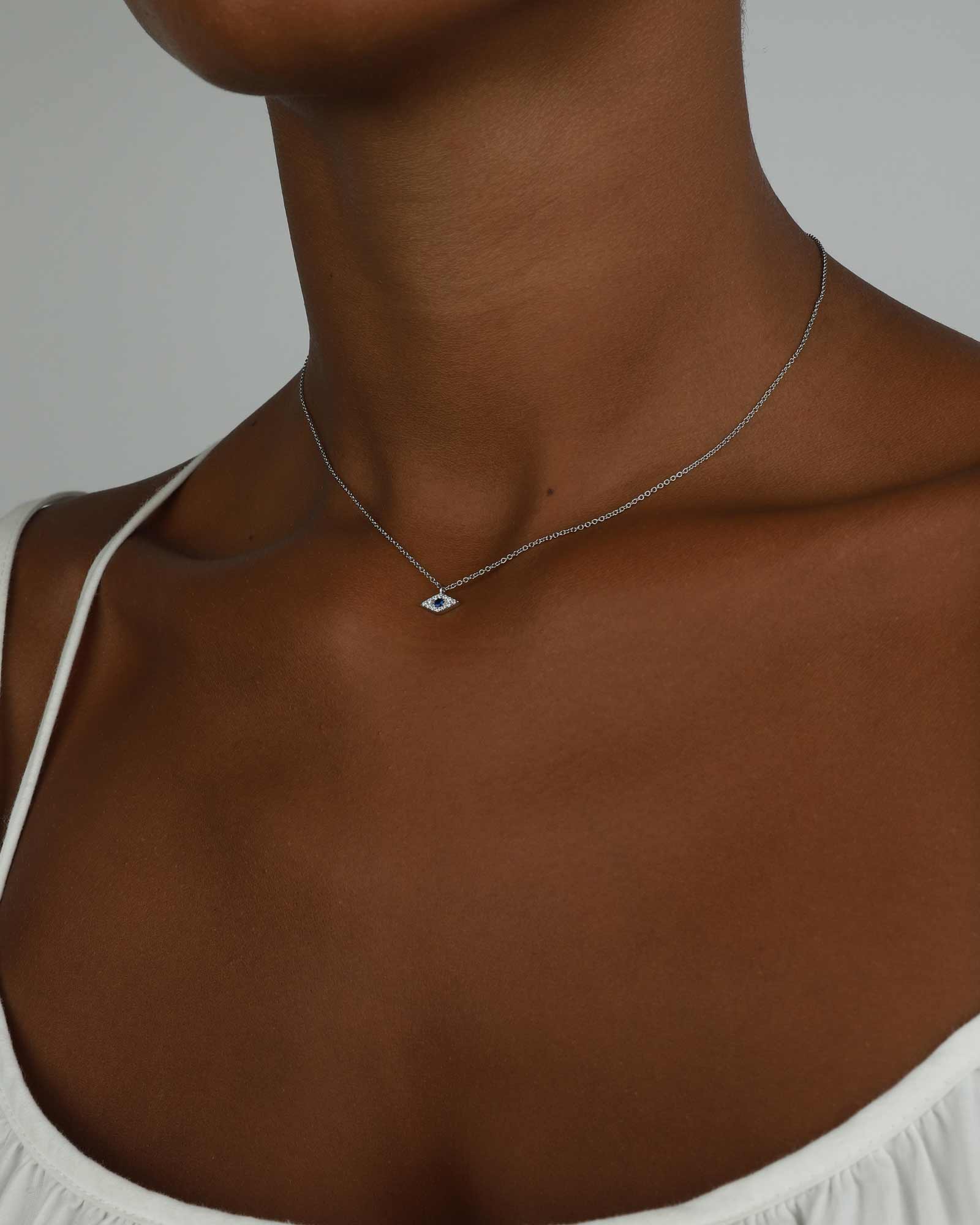 Small Evil Eye CZ Necklace - Image 2