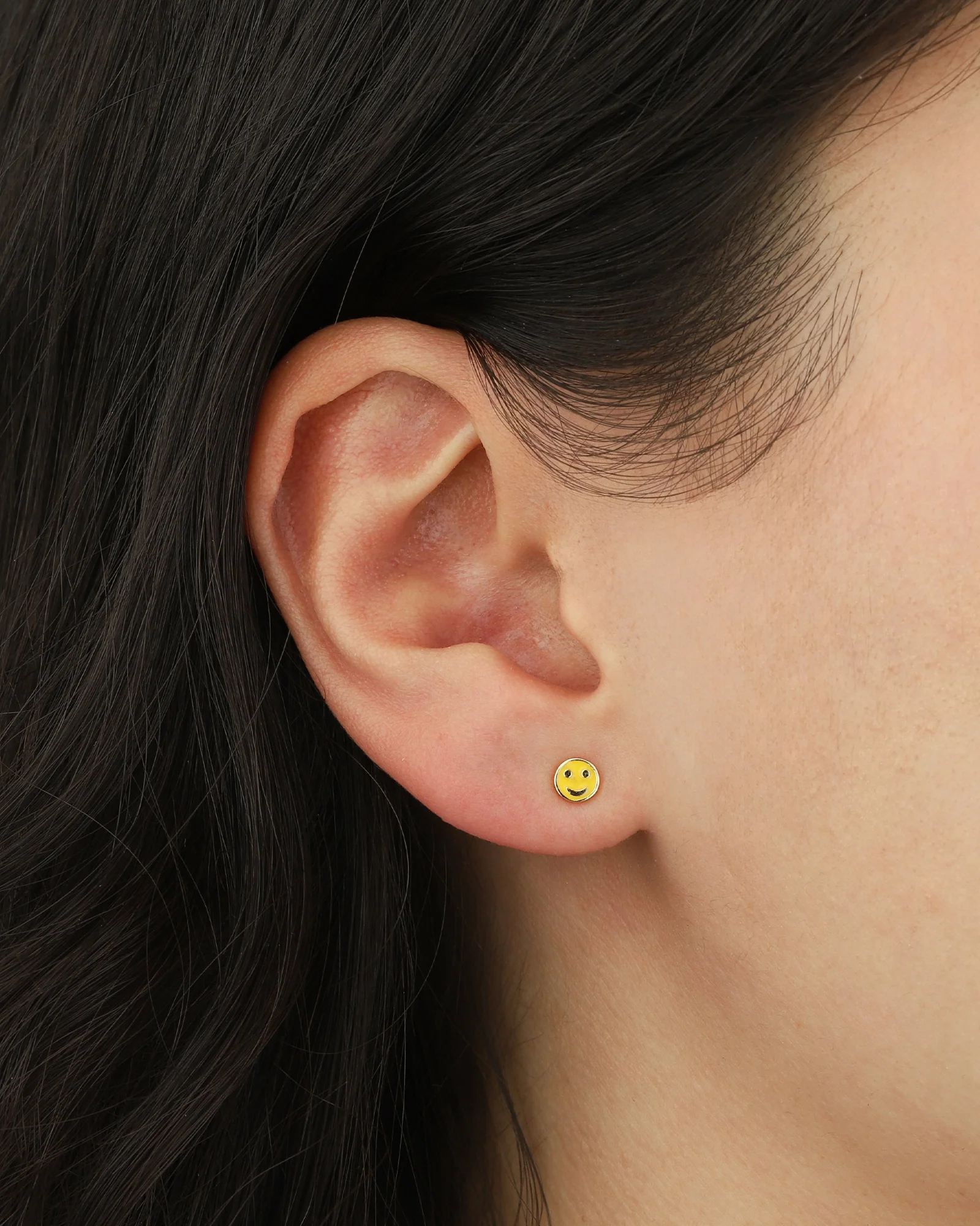 Smiley Face Enamel Single Stud - Image 2