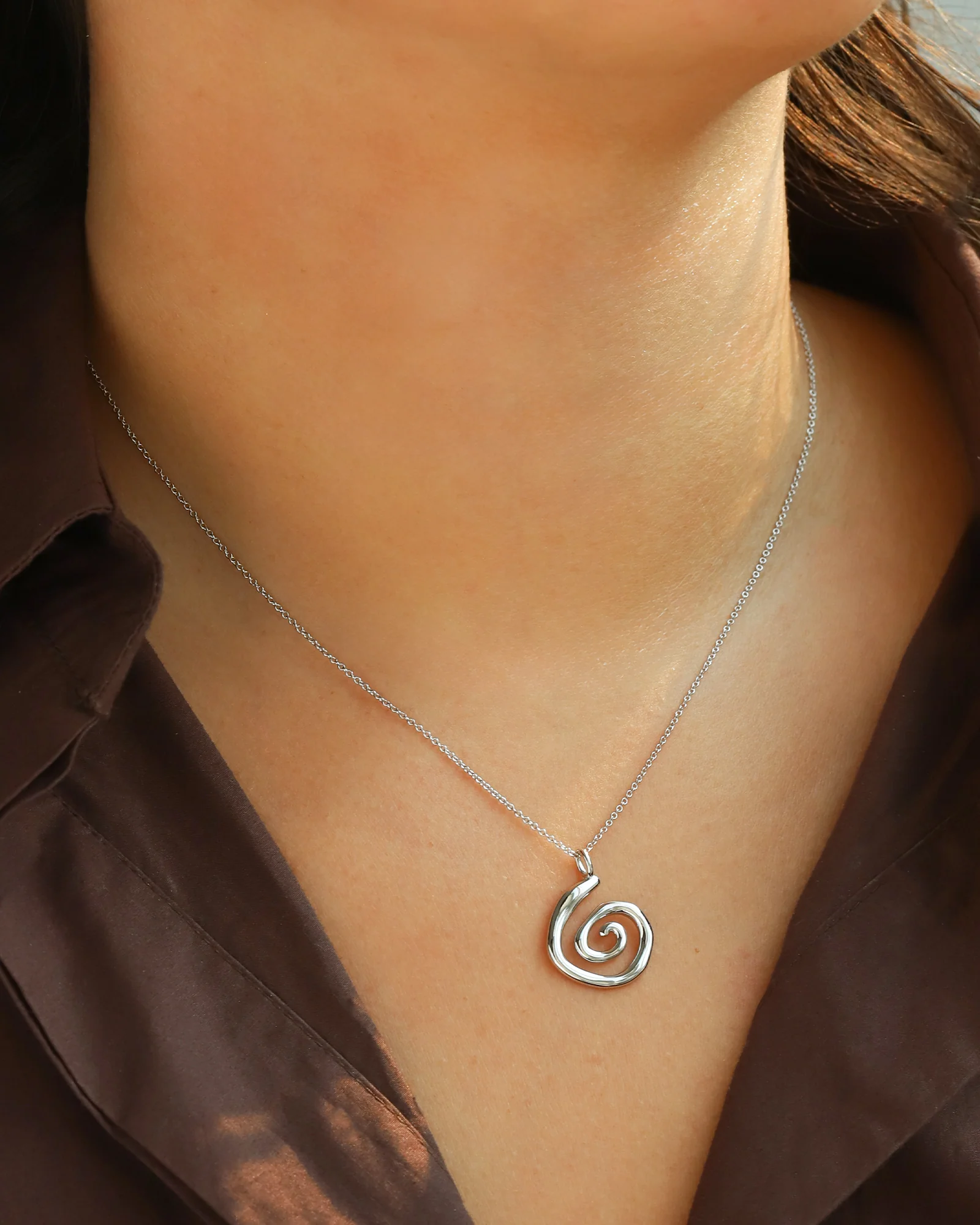 Swirl Drop Necklace - Image 2