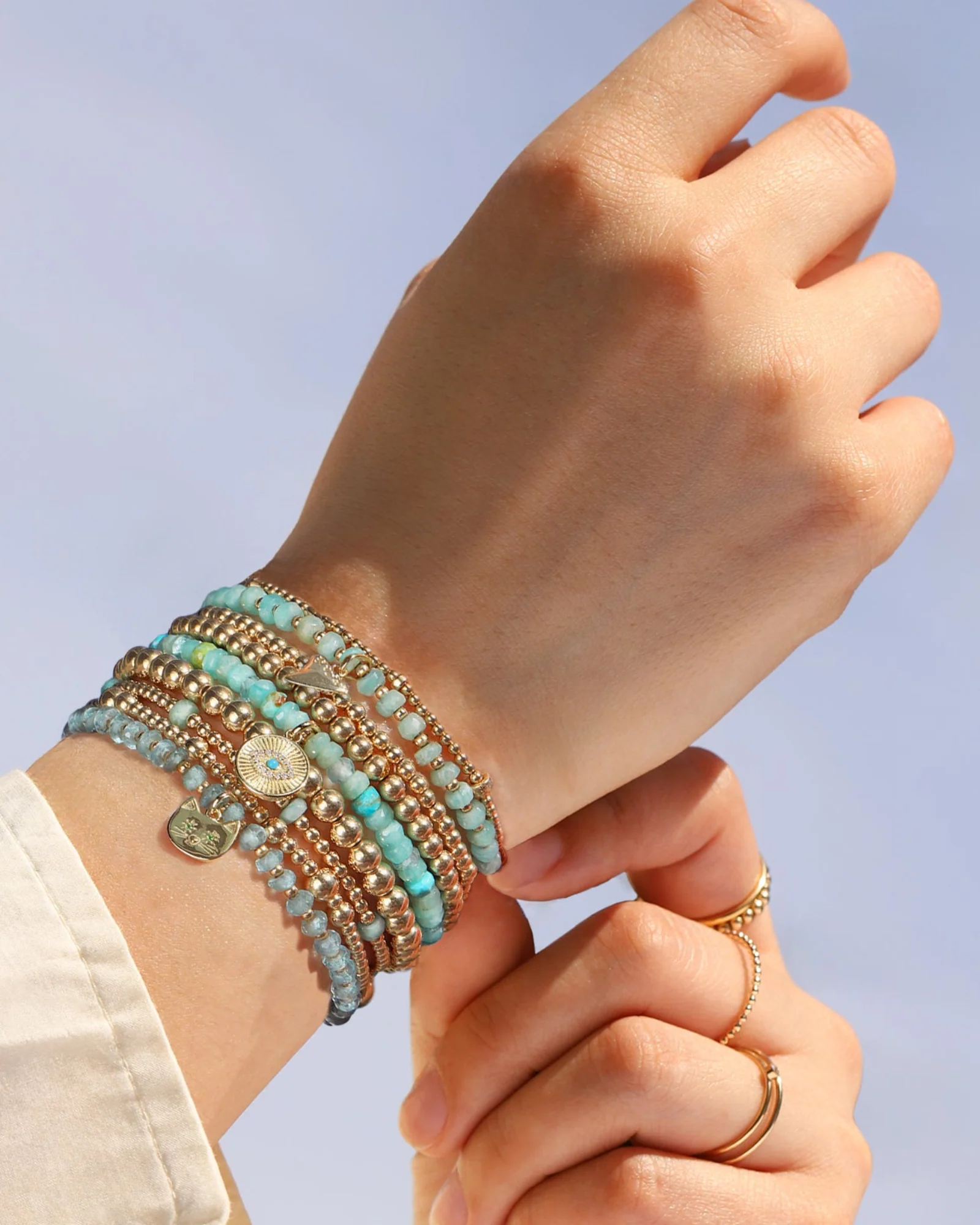 Shark Tooth Charm Beaded Bracelet - Image 2