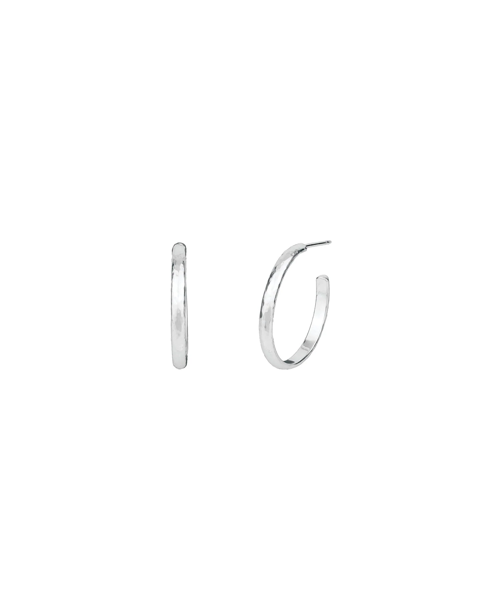 Flat Hammered Hoops | 22mm