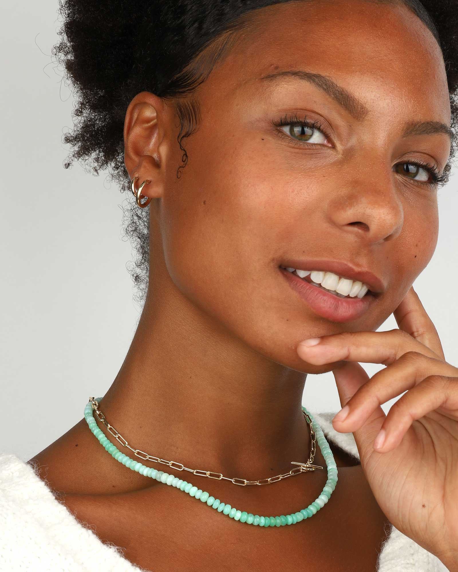 Green Opal Gradual Stone Necklace - Image 2