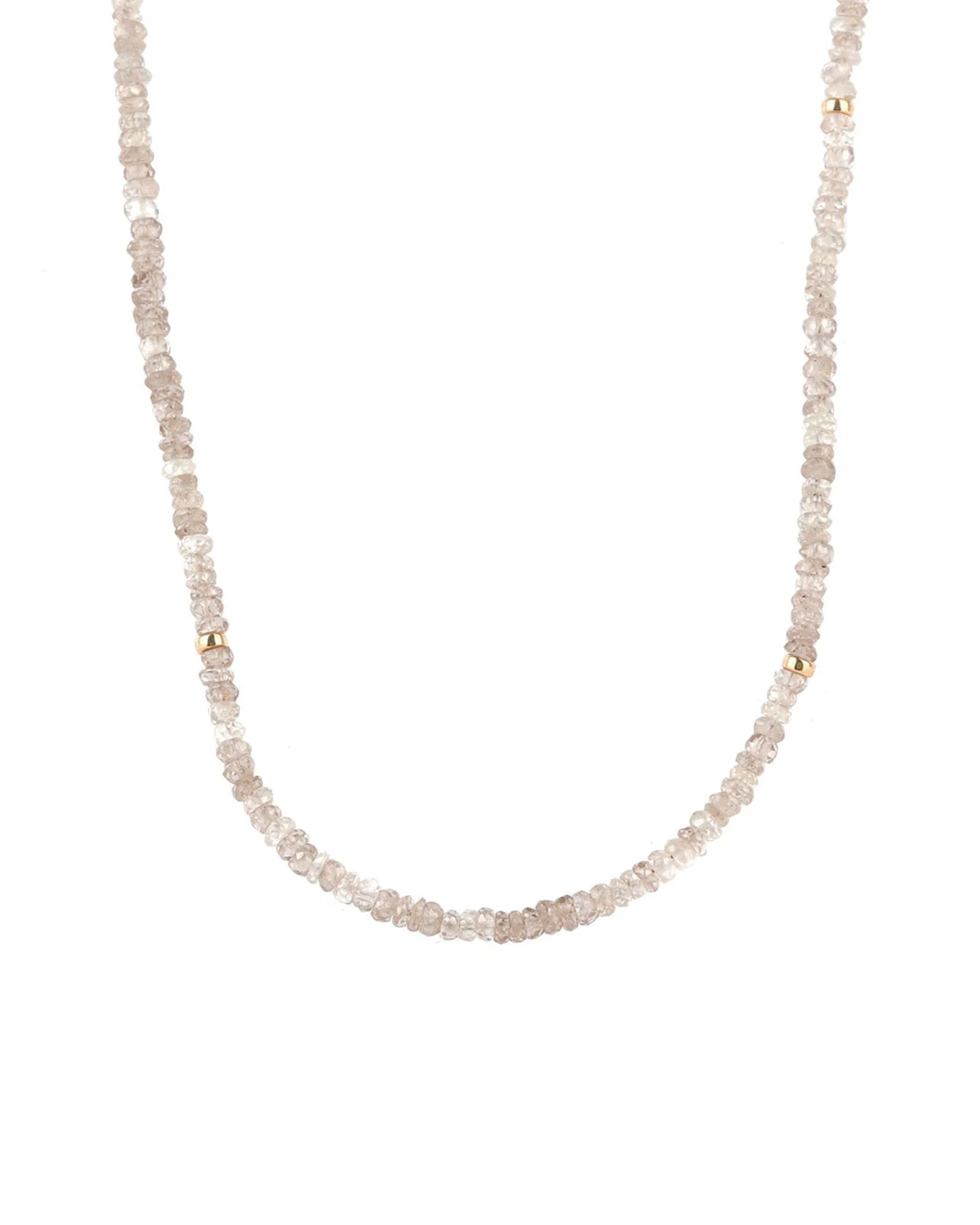 White Zircon Three Rondelle Necklace | 3mm