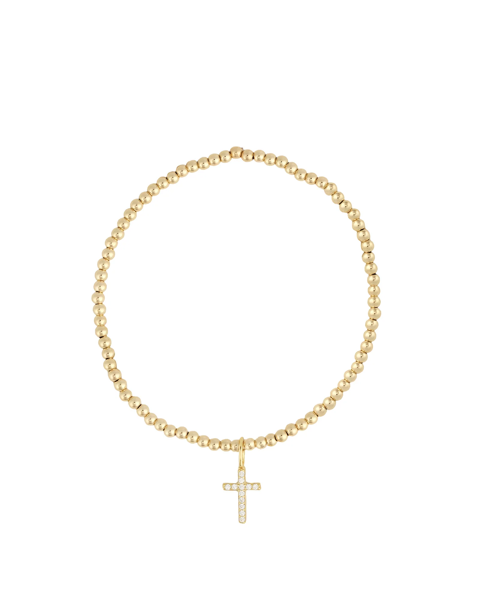 Cross Charm Beaded Bracelet | 2.5mm