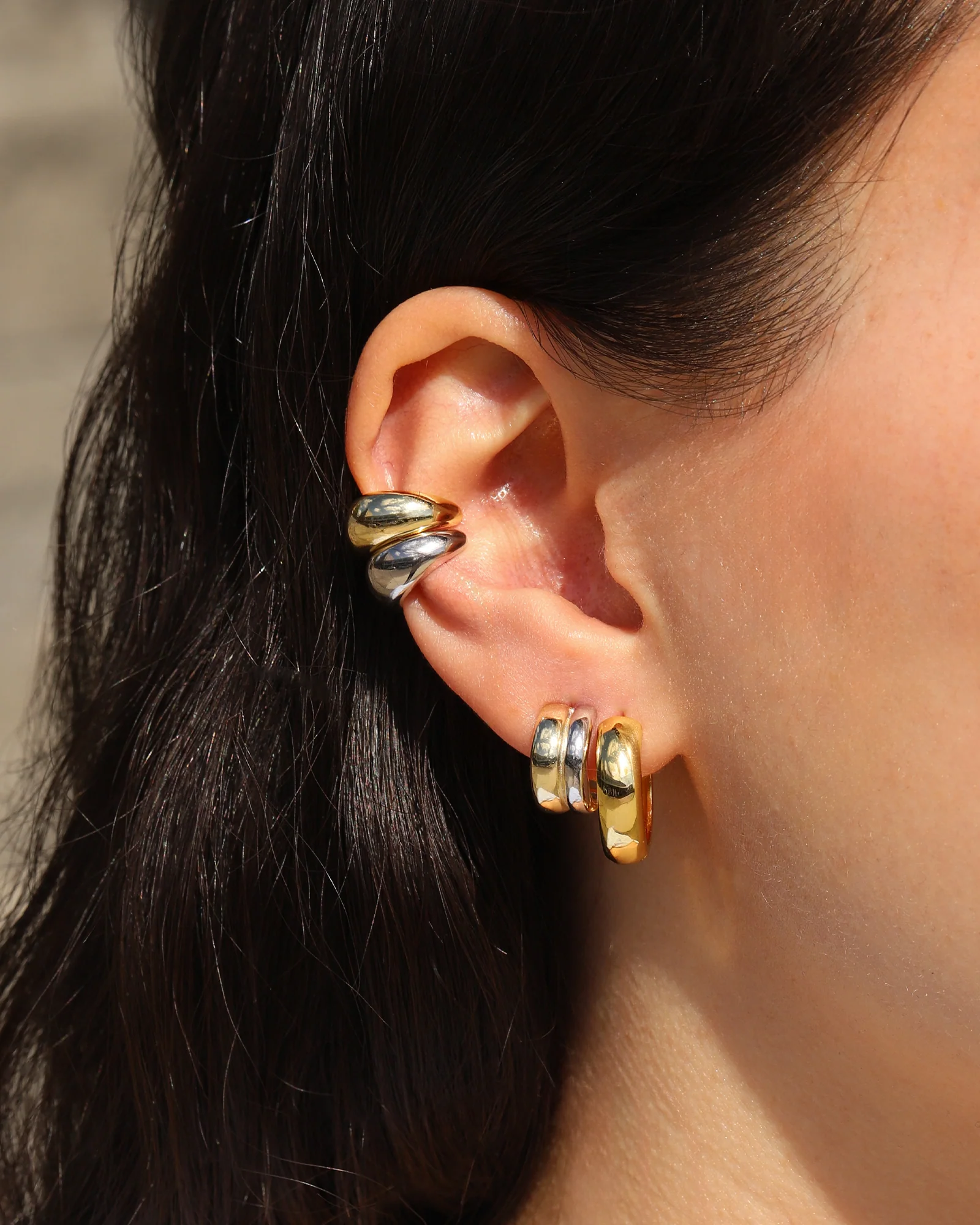 Two Tone Parallel Hoops - Image 2