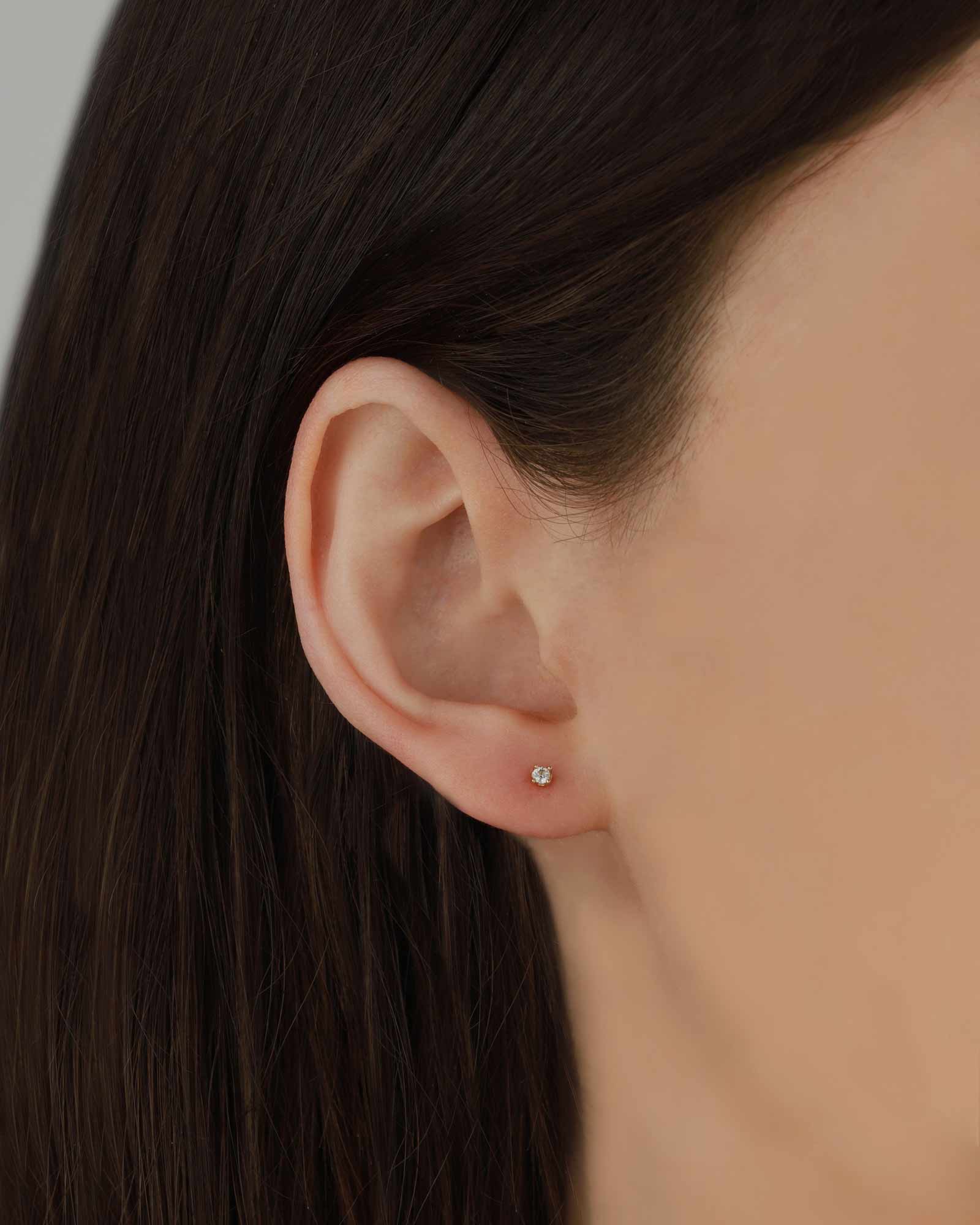 CZ 4 Prong Single Stud | 2mm - Image 2