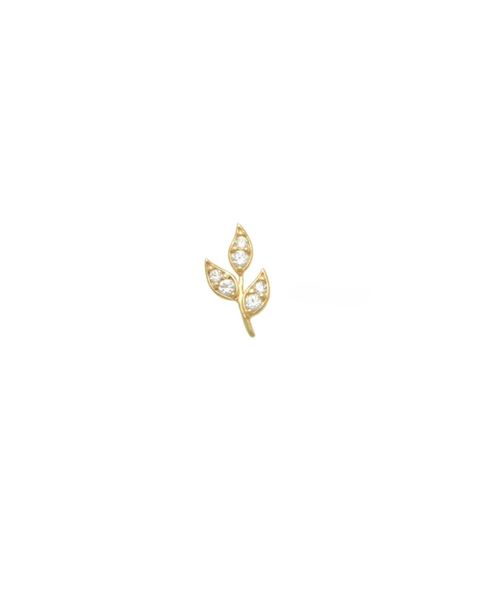 Leaf CZ Single Stud