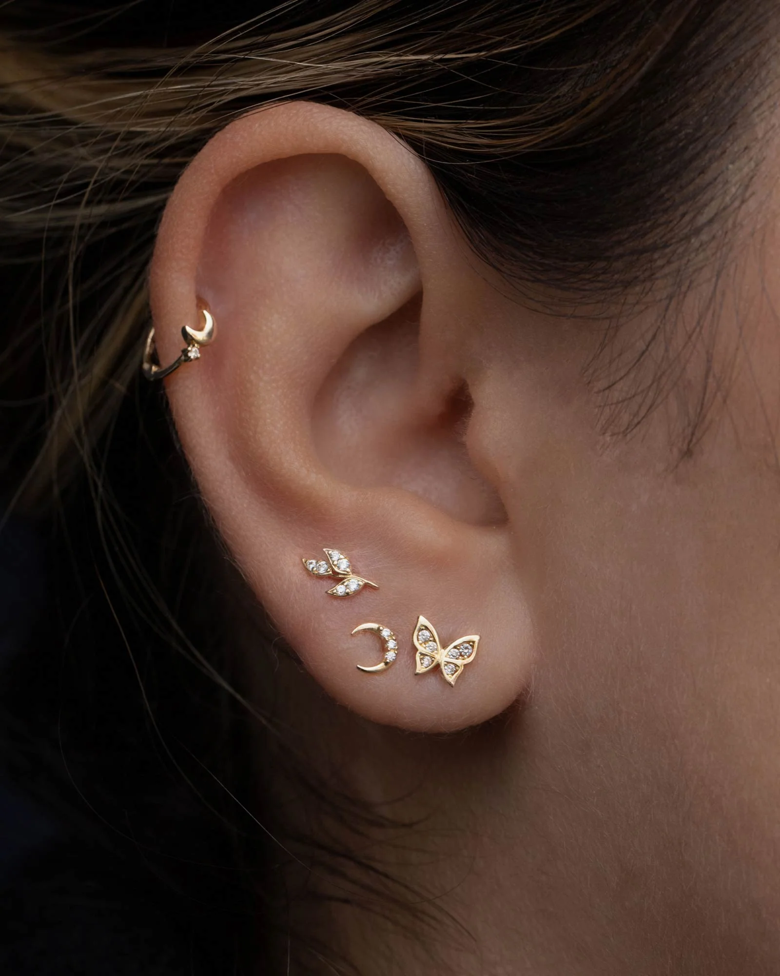 Leaf CZ Single Stud - Image 2