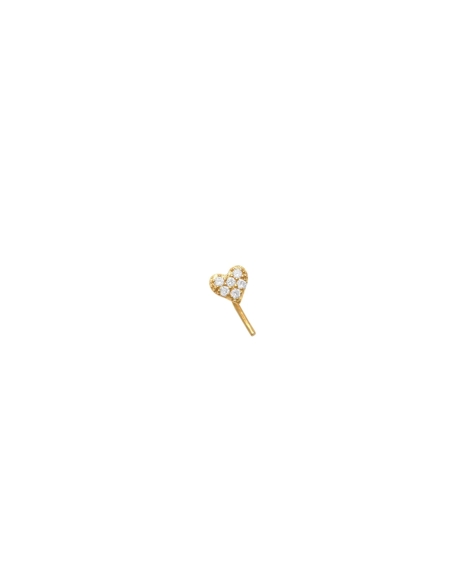 Pavé Heart Curved Nose Stud