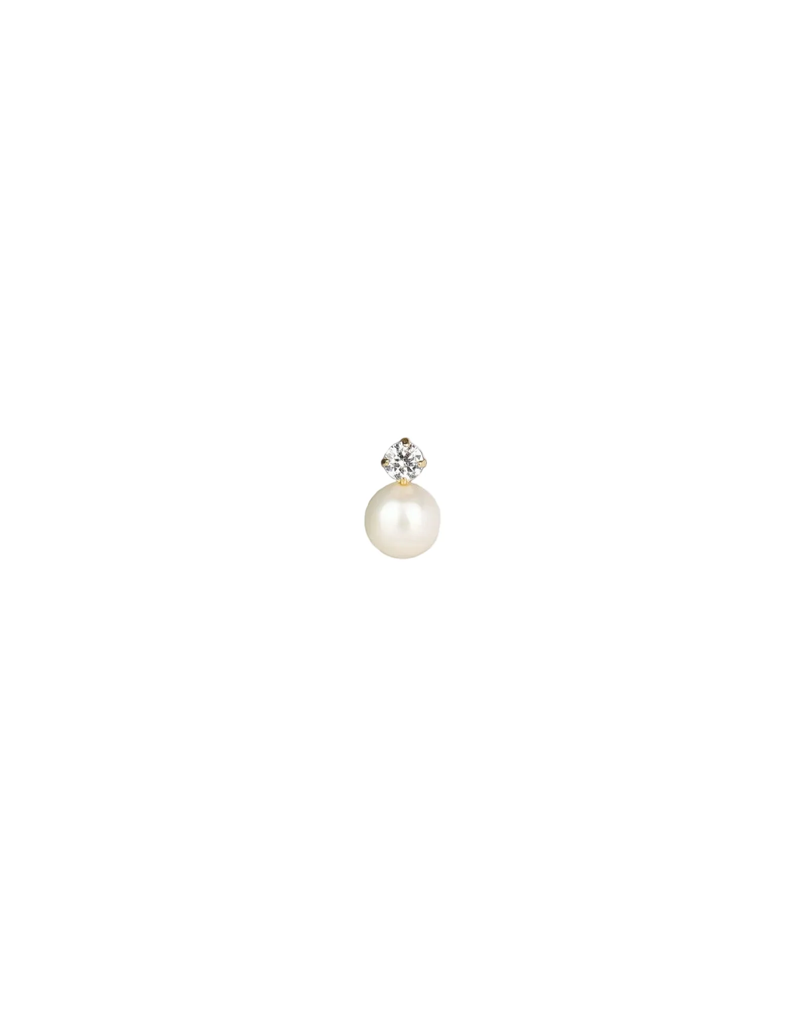 Pearl + CZ Single Stud I 6mm