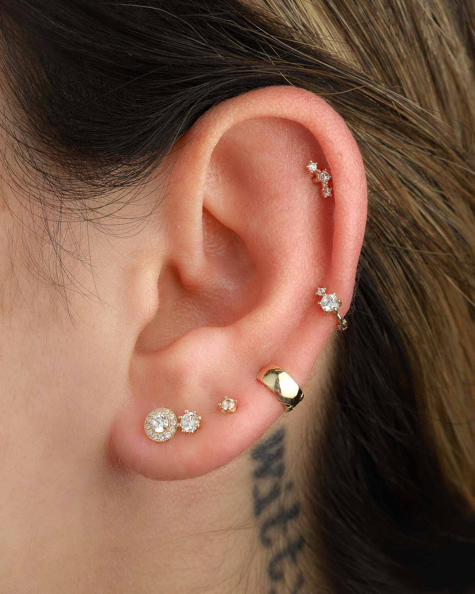 Three Tiny Star CZ Cartilage Stud - Image 4