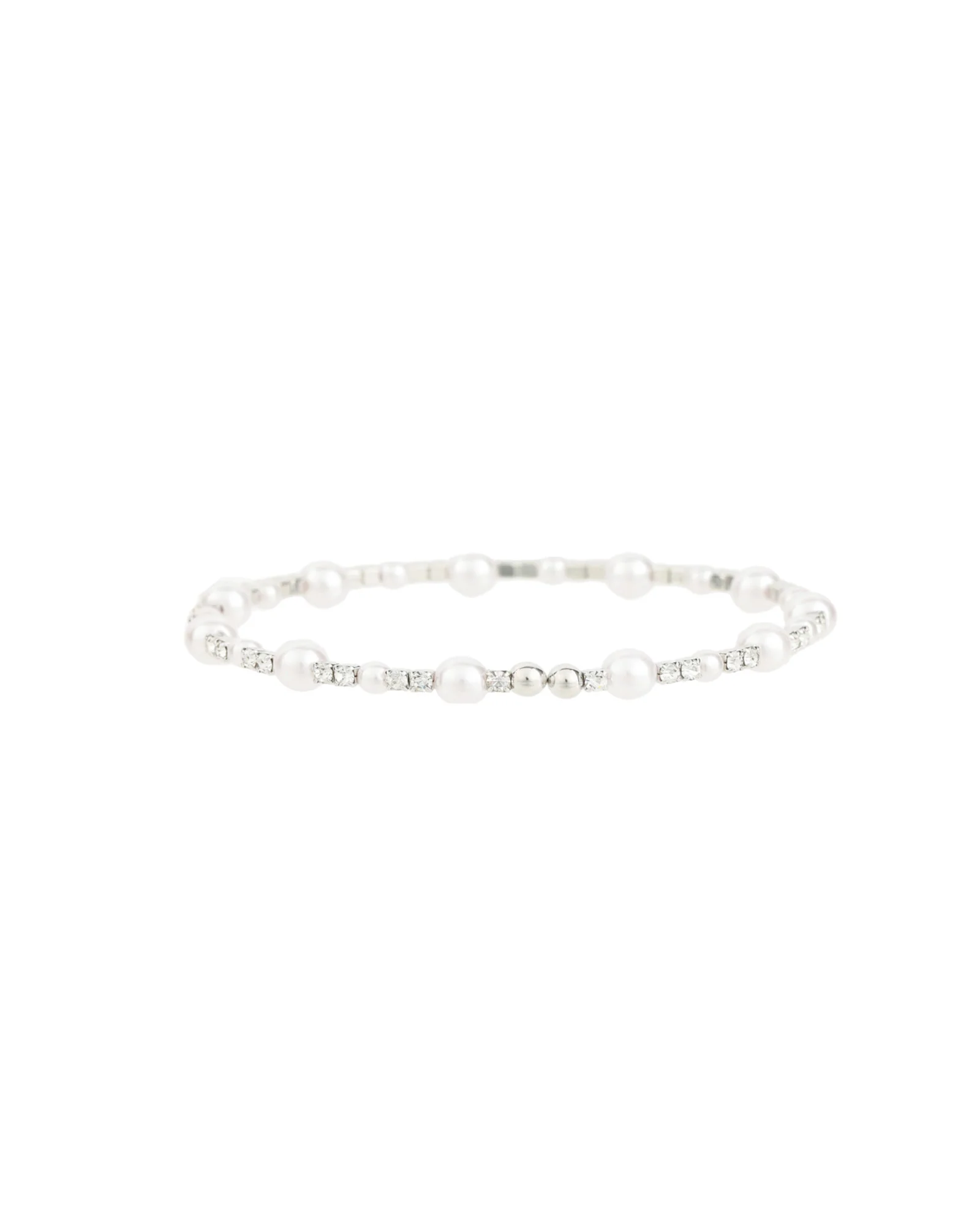 1 Row Mixed Pearl Crystal Coil Cuff - Image 3