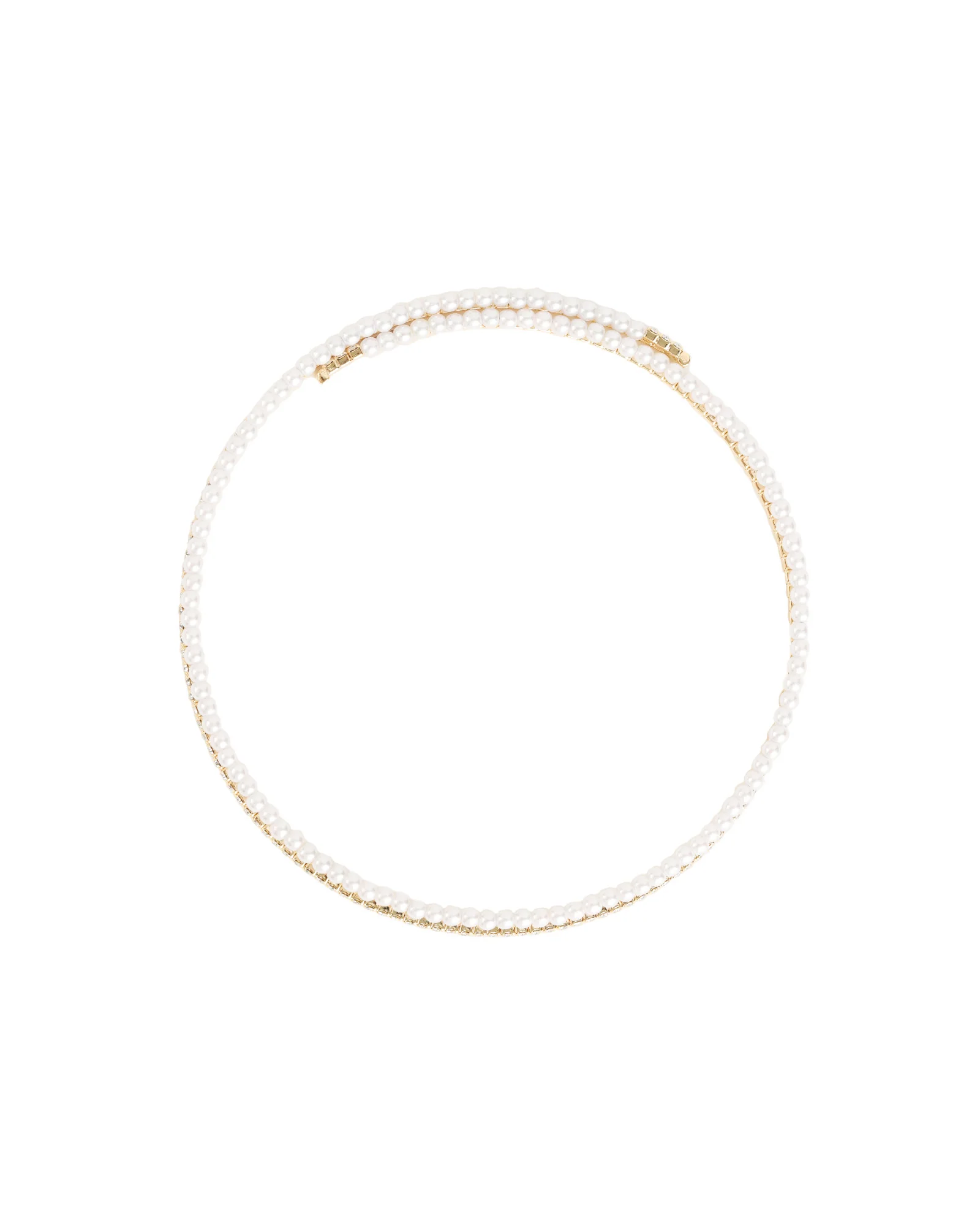2 Row Pearl Crystal Choker - Image 3
