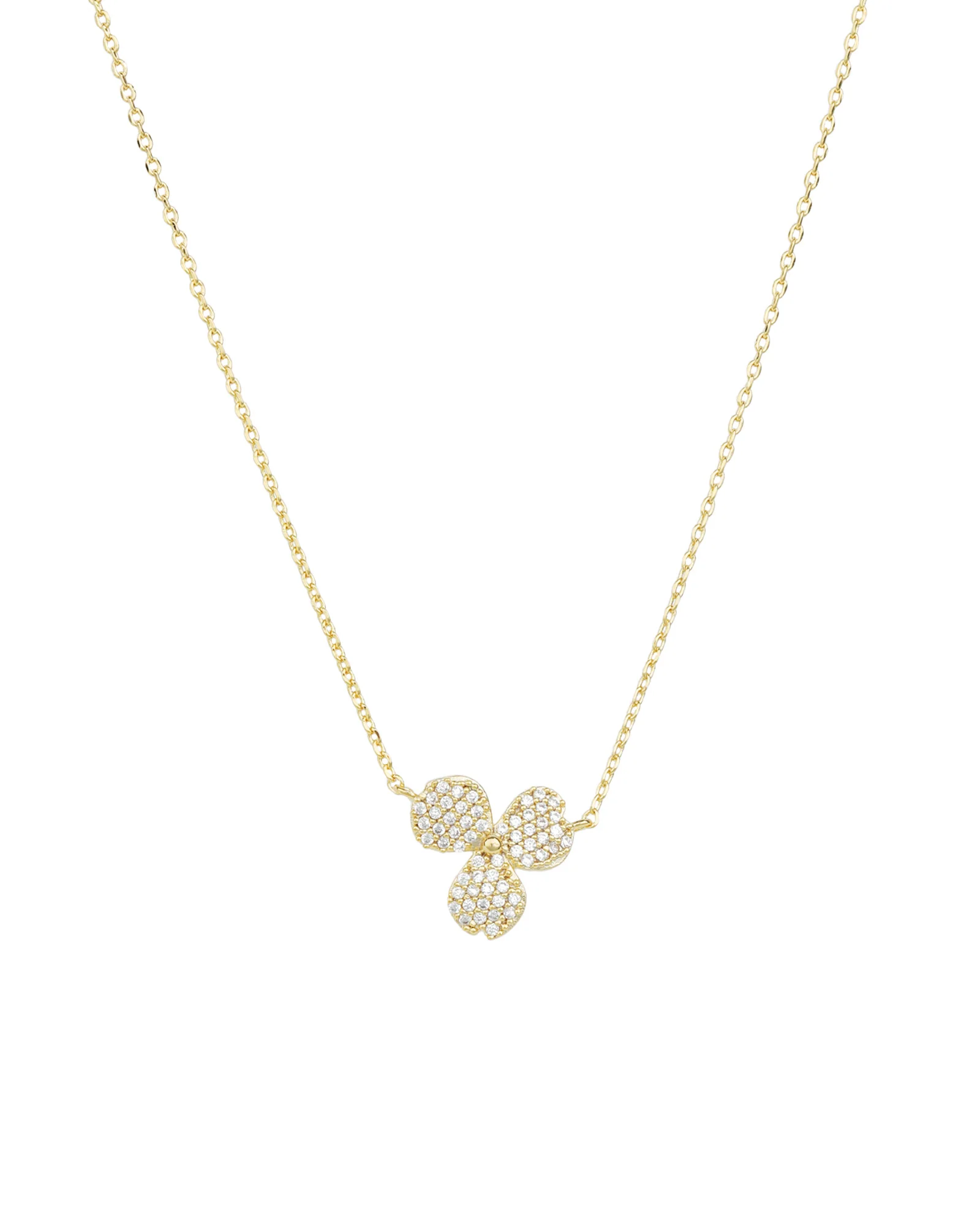 3 Petal Pavé Necklace
