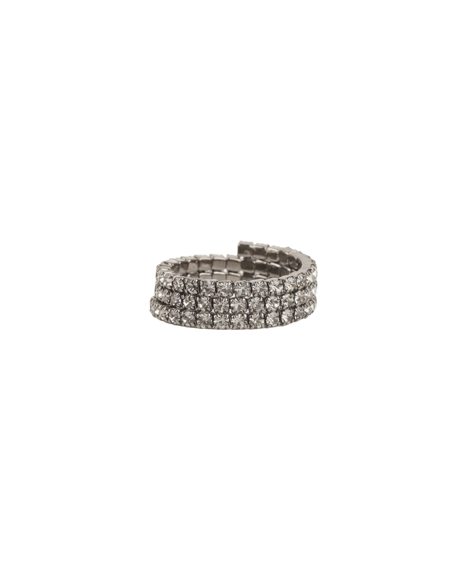 3 Row Coil Crystal Ring