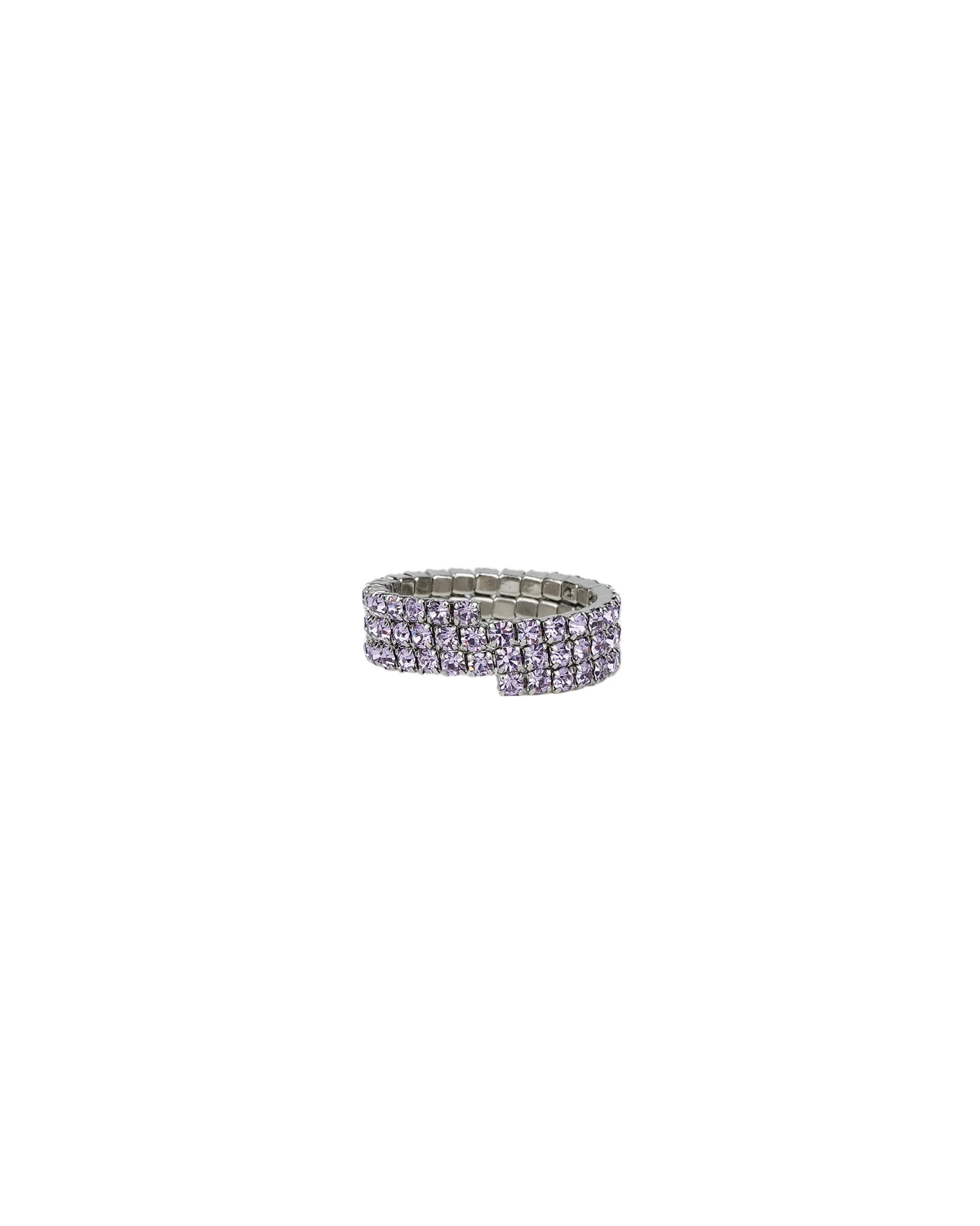 3 Row Coil Crystal Ring