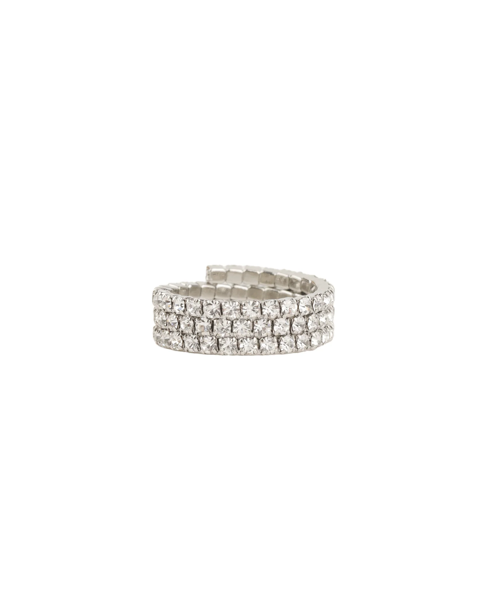 3 Row Coil Crystal Ring