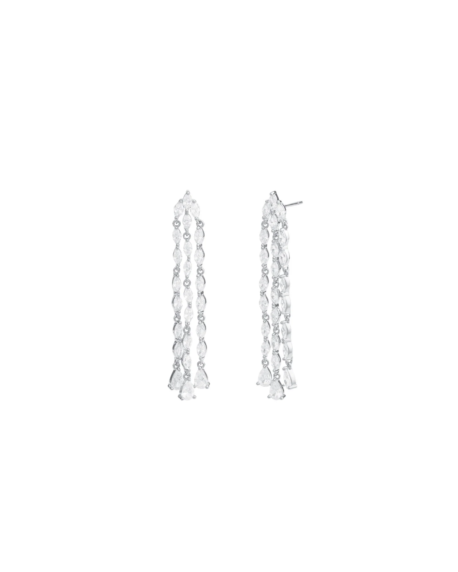 3 Row Marquise Drop Earrings