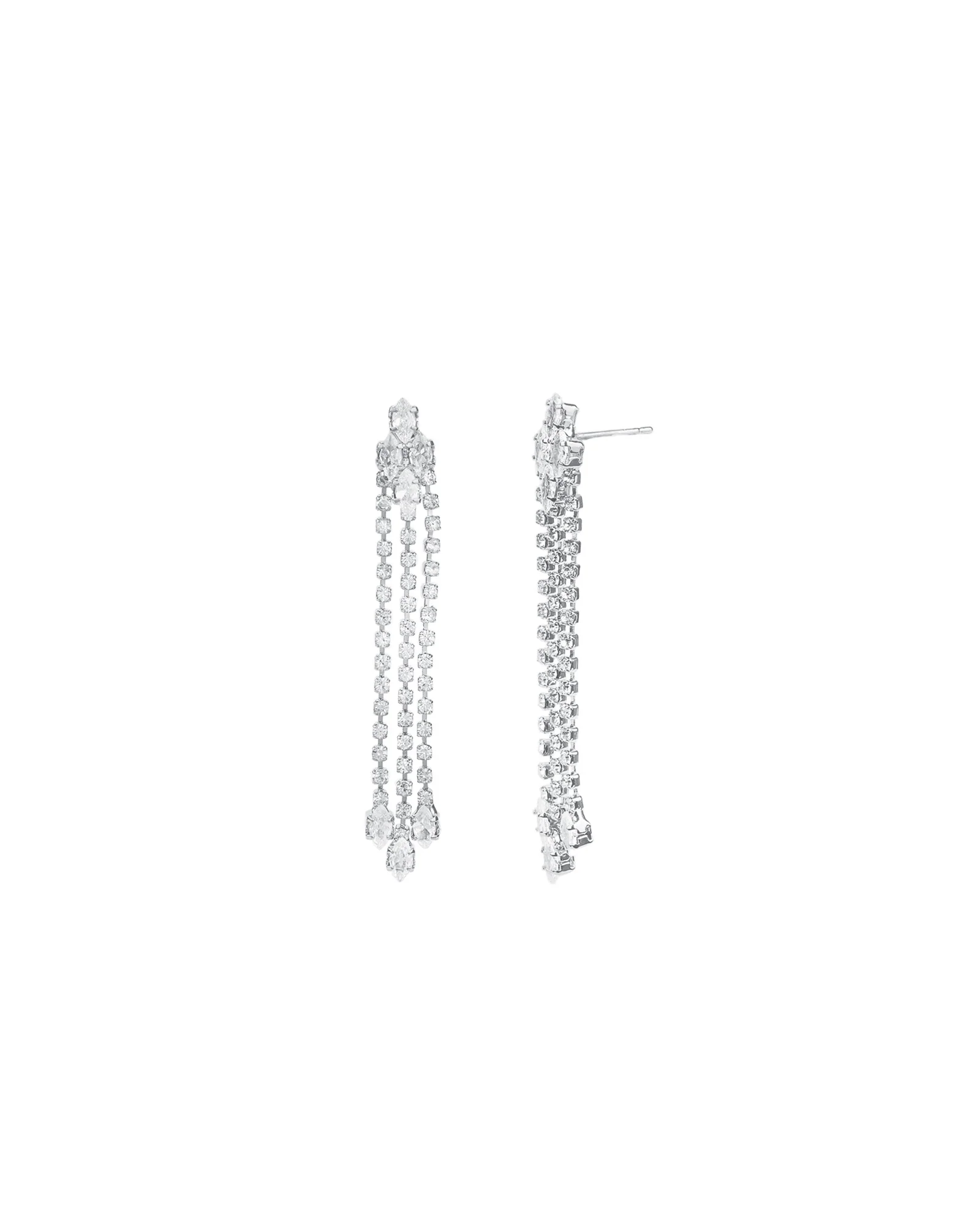3 Strand Crystal Drop Earrings