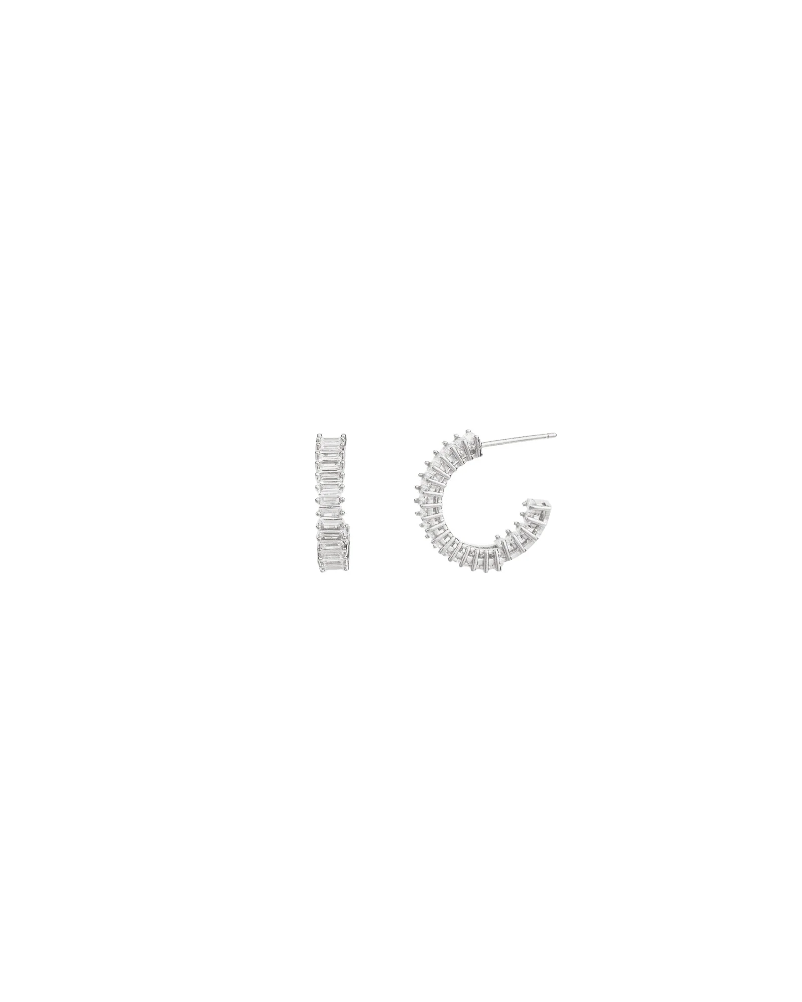 Baguette CZ Hoops | 17mm