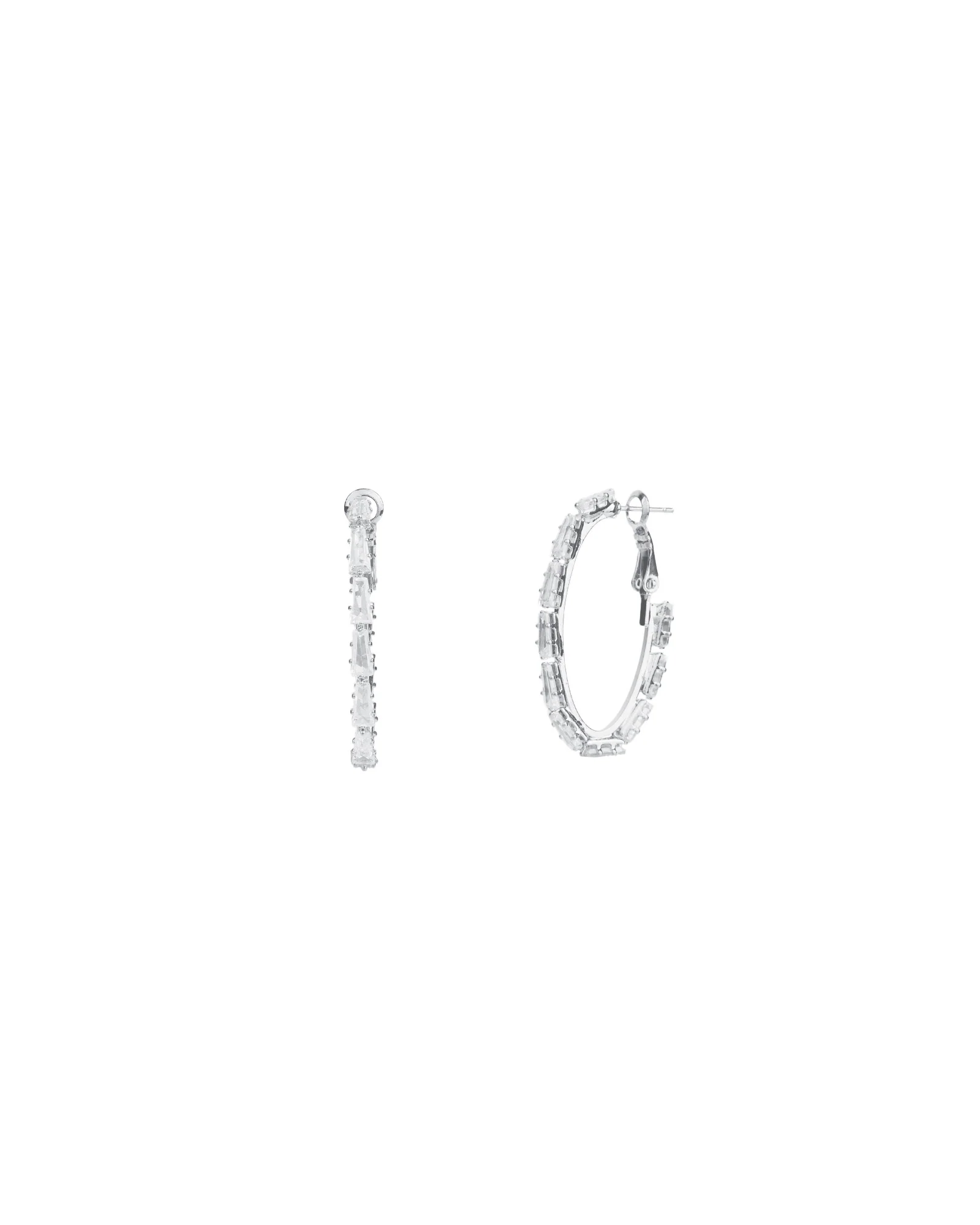 Baguette Oval CZ Hoops