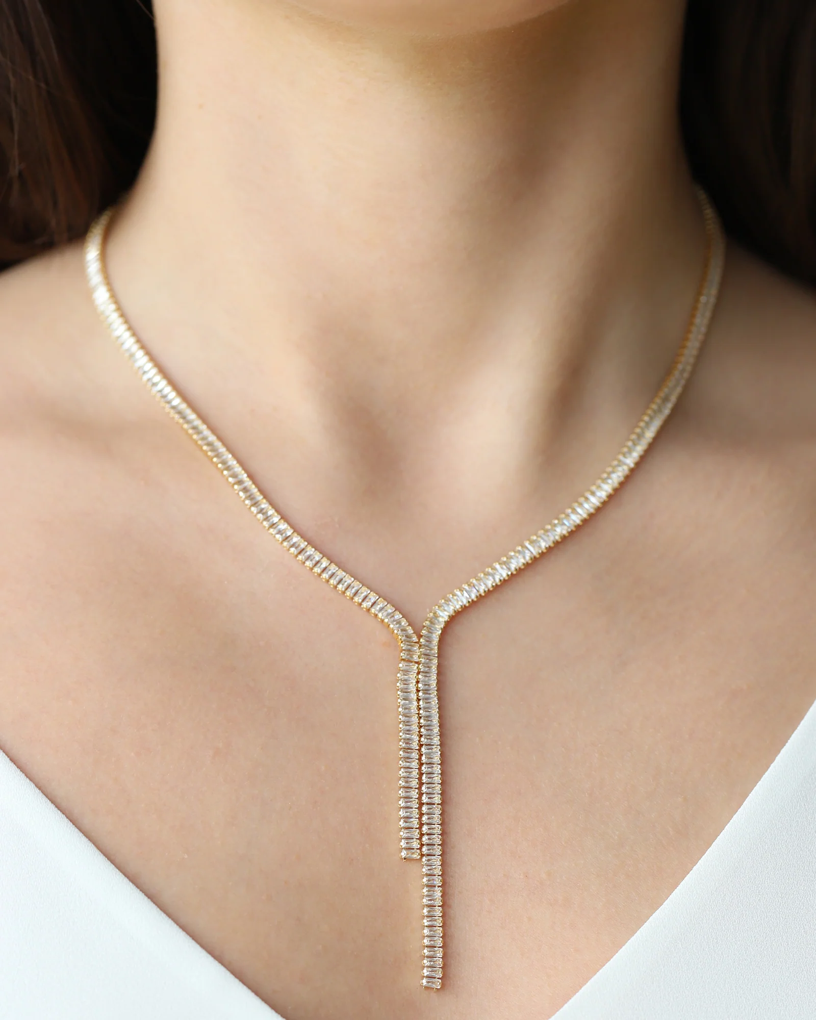 Baguette CZ Lariat - Image 2