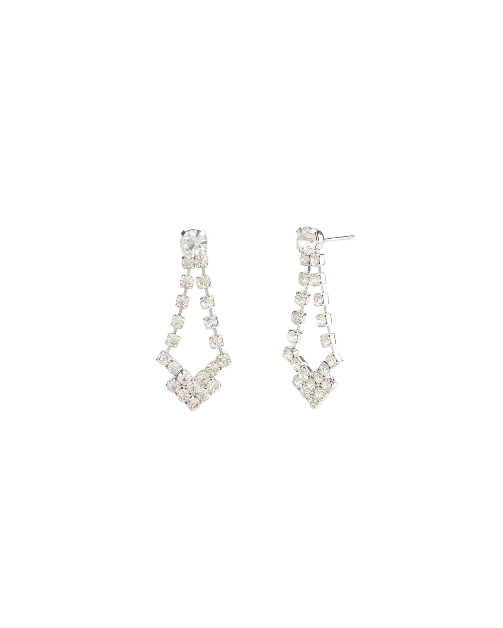 Chevron Crystal Drop Earrings