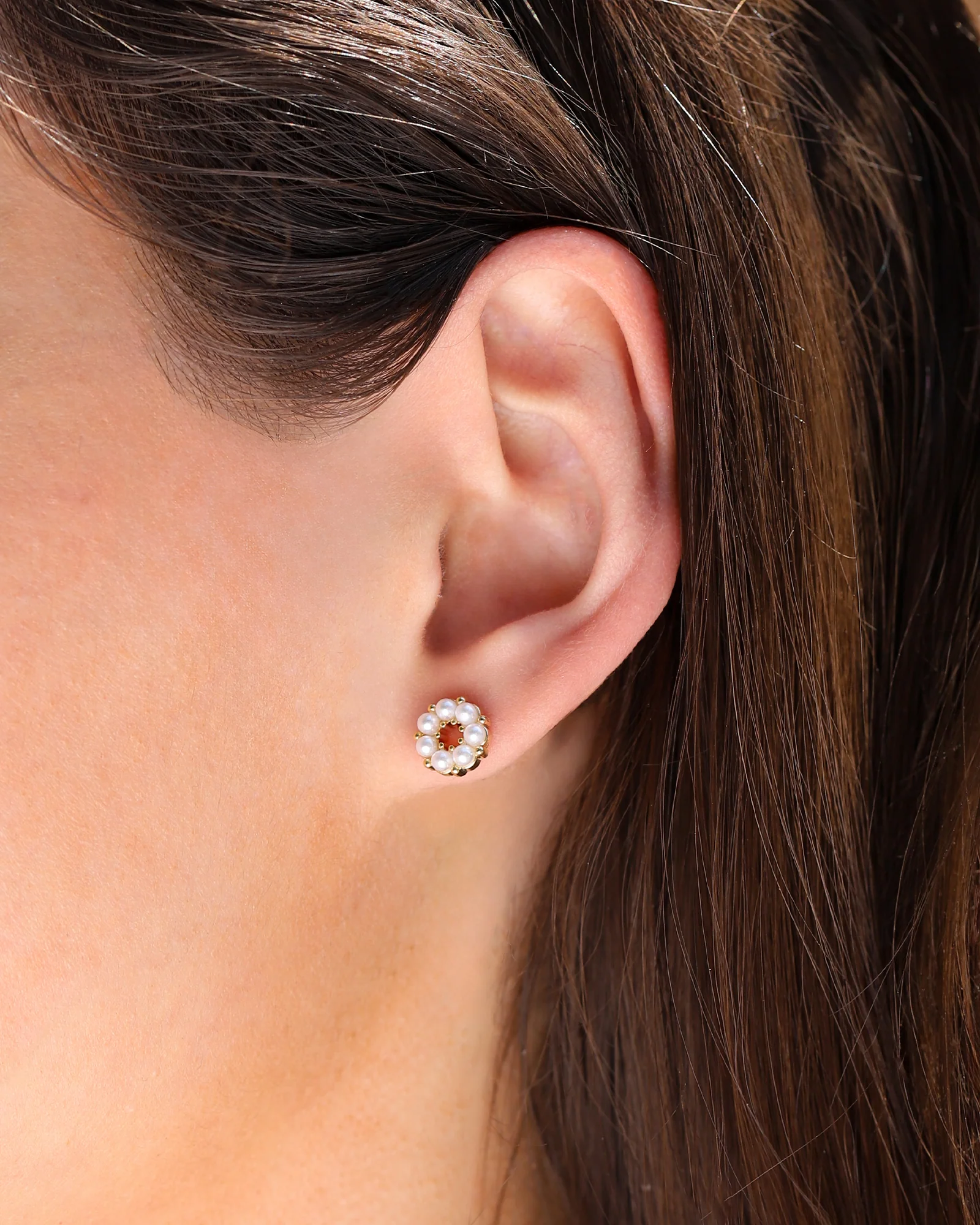 Circle Pearl Studs - Image 2