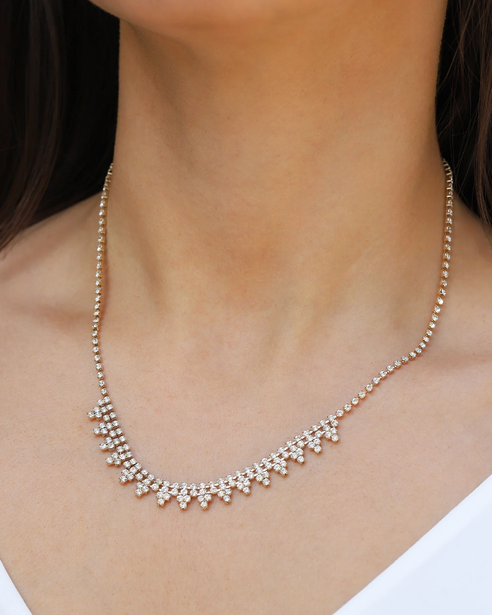 Crystal Cluster Pyramid Necklace - Image 2
