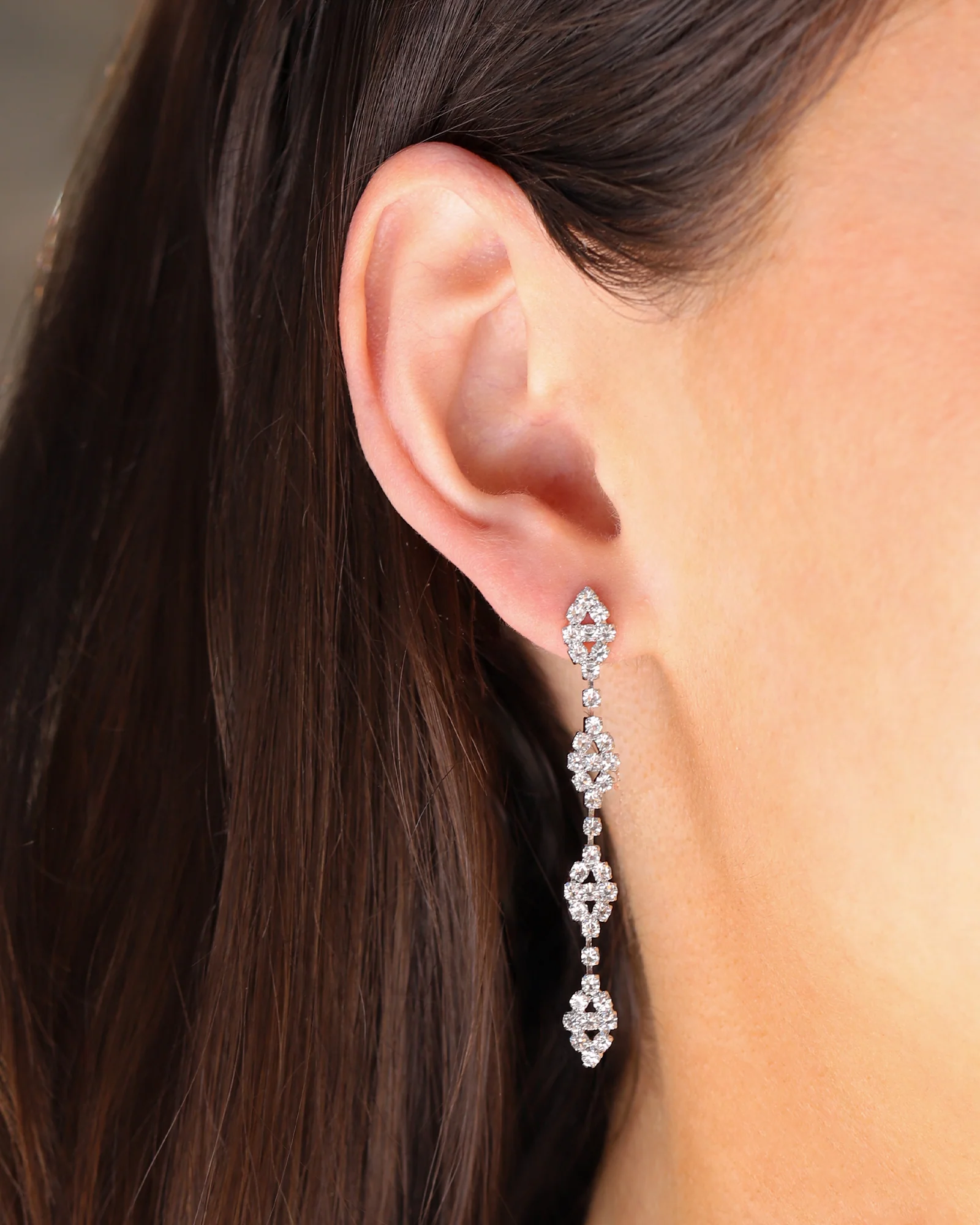 Crystal Marquise Cluster Drop Earrings - Image 2