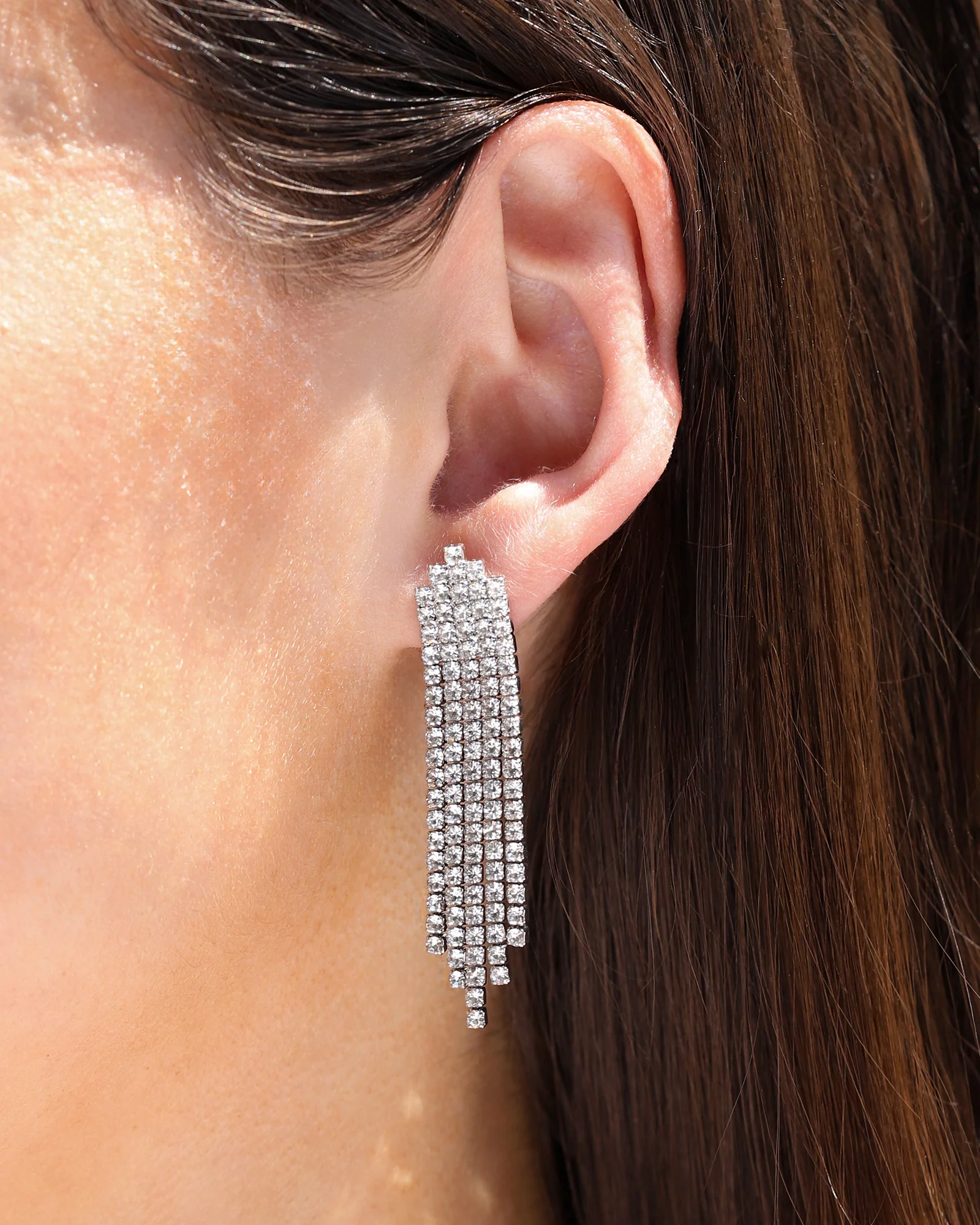 Crystal Waterfall Earrings - Image 2