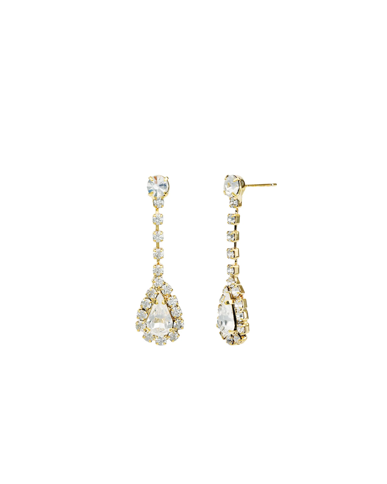CZ Teardrop Halo Drop Earrings