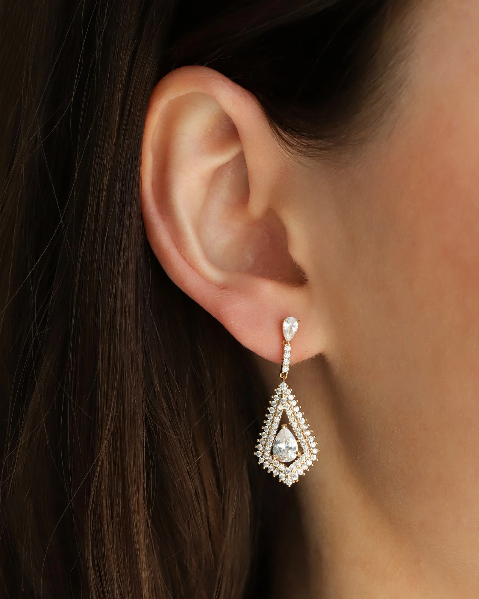 Diamond Teardrop Earrings - Image 2