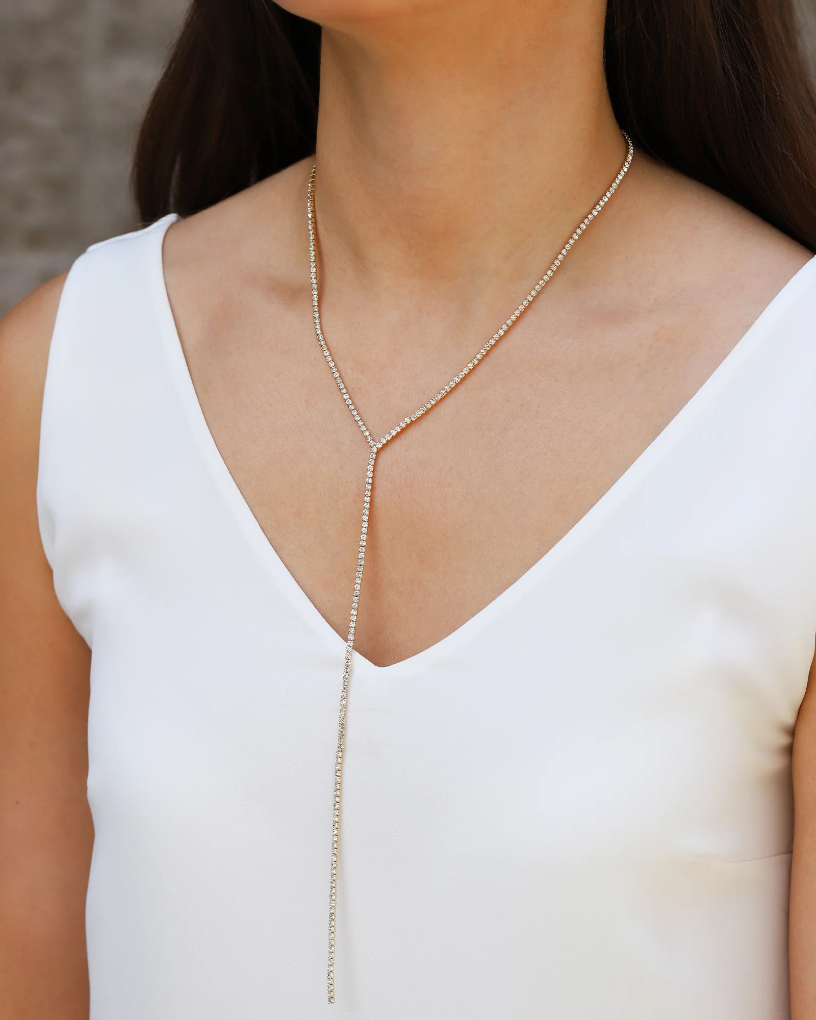 Long Drop Crystal Lariat - Image 2