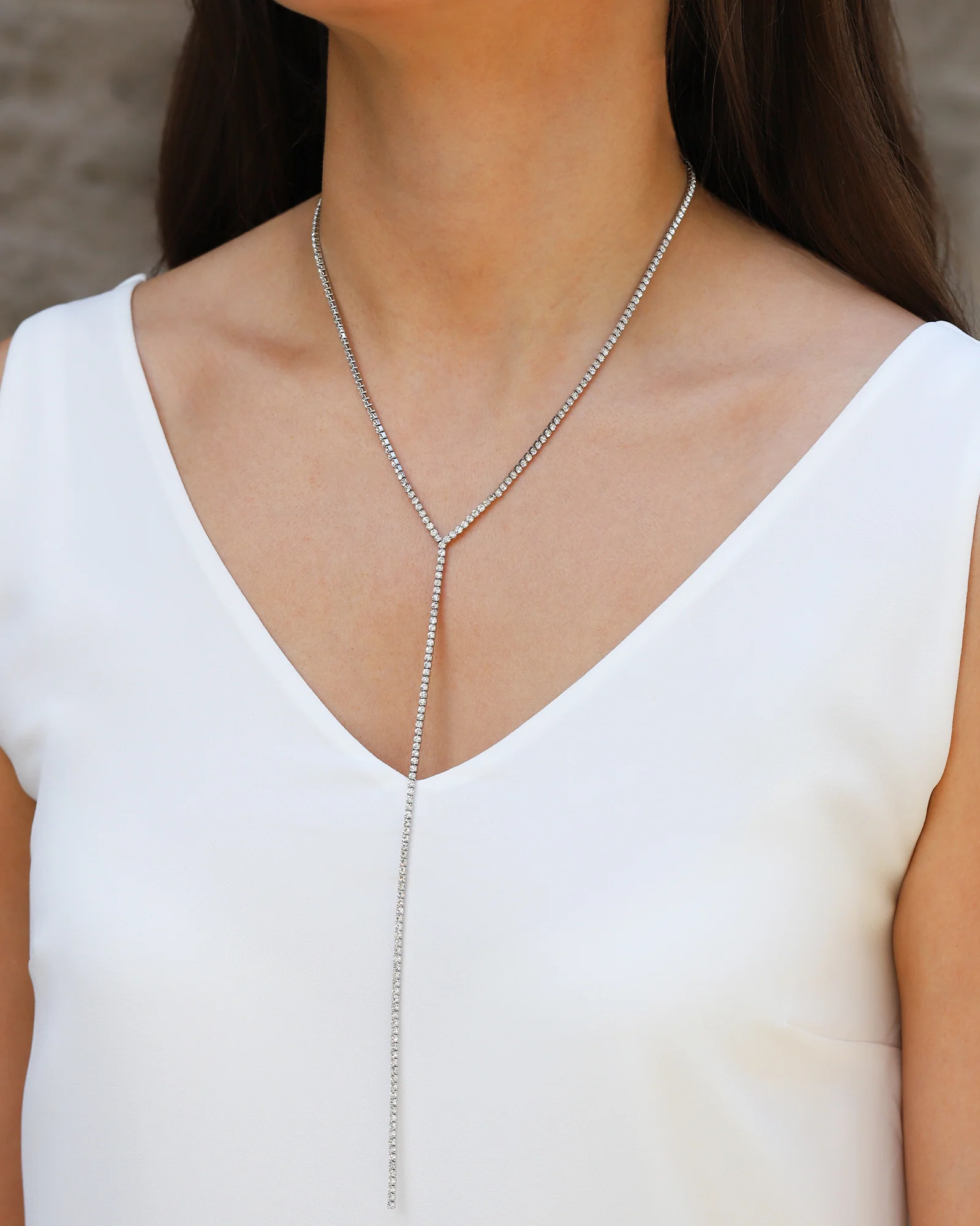 Long Drop Crystal Lariat - Image 2