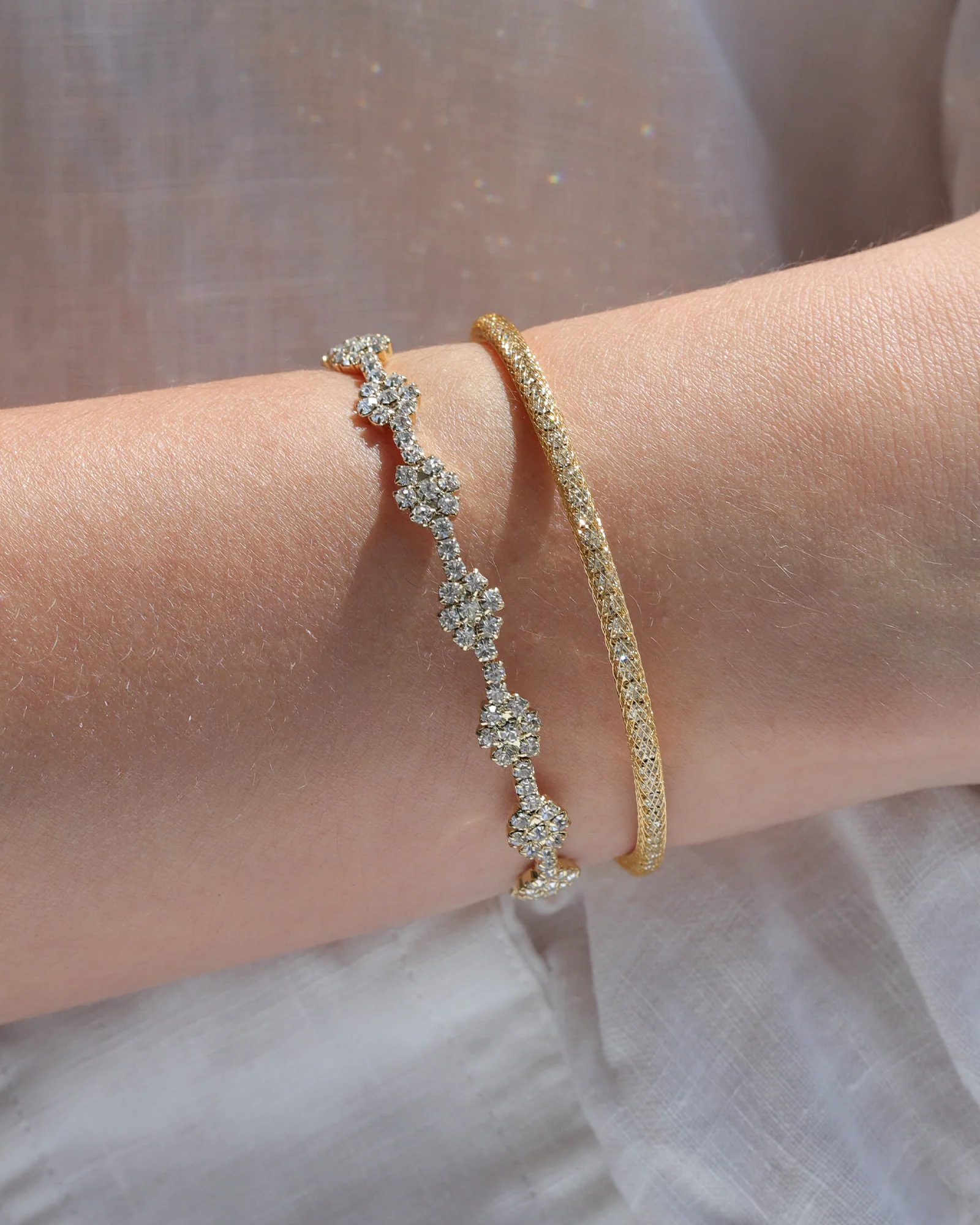 Mesh Round Crystal Cuff - Image 2