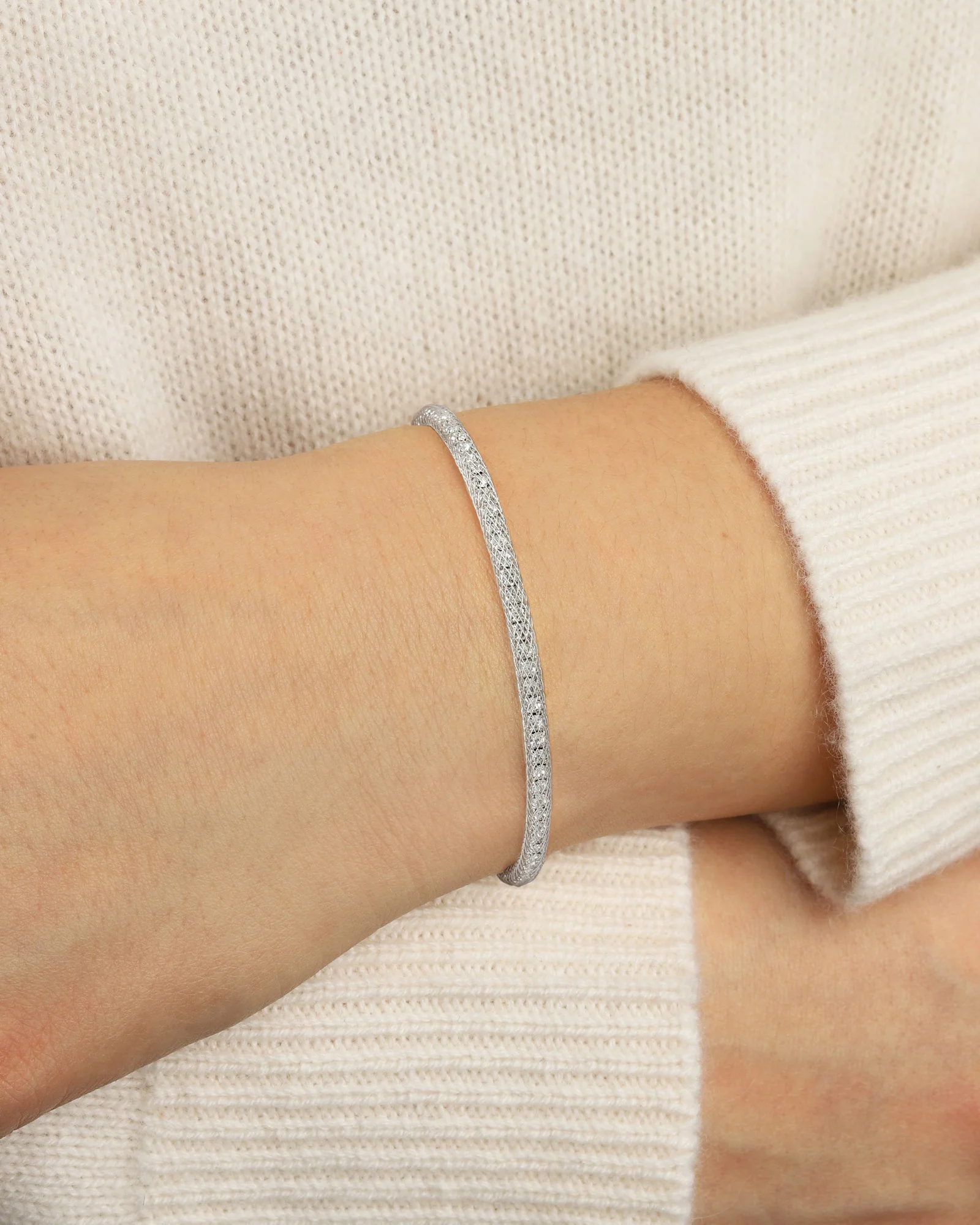 Mesh Round Crystal Cuff - Image 2