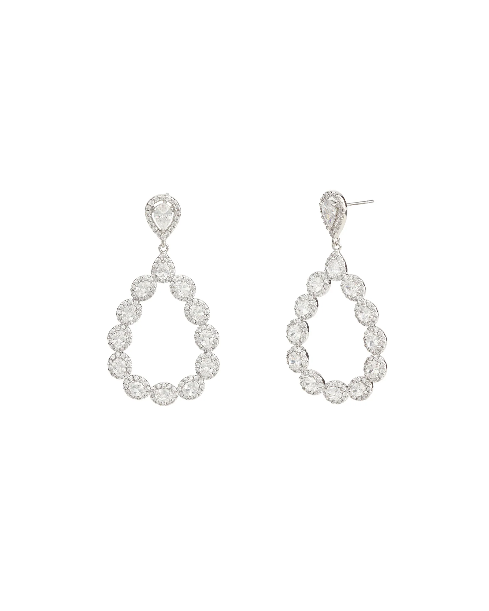 Open Teardrop CZ Earrings