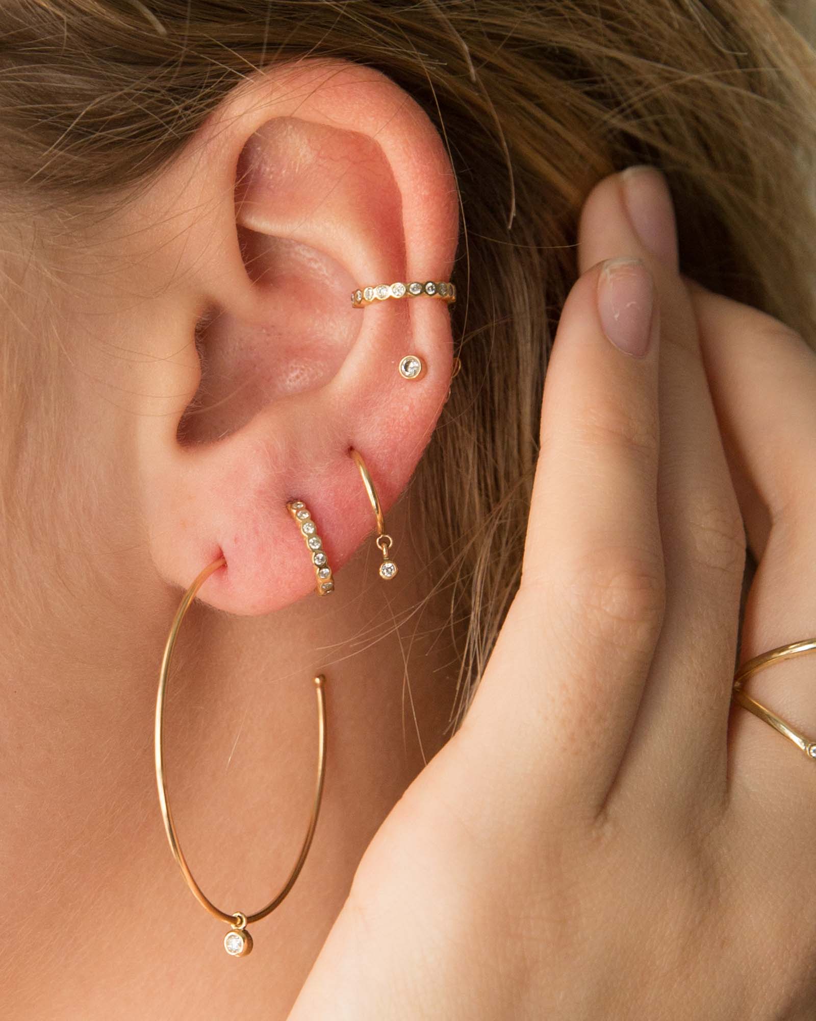 Diamond Drop Hoops - Image 2